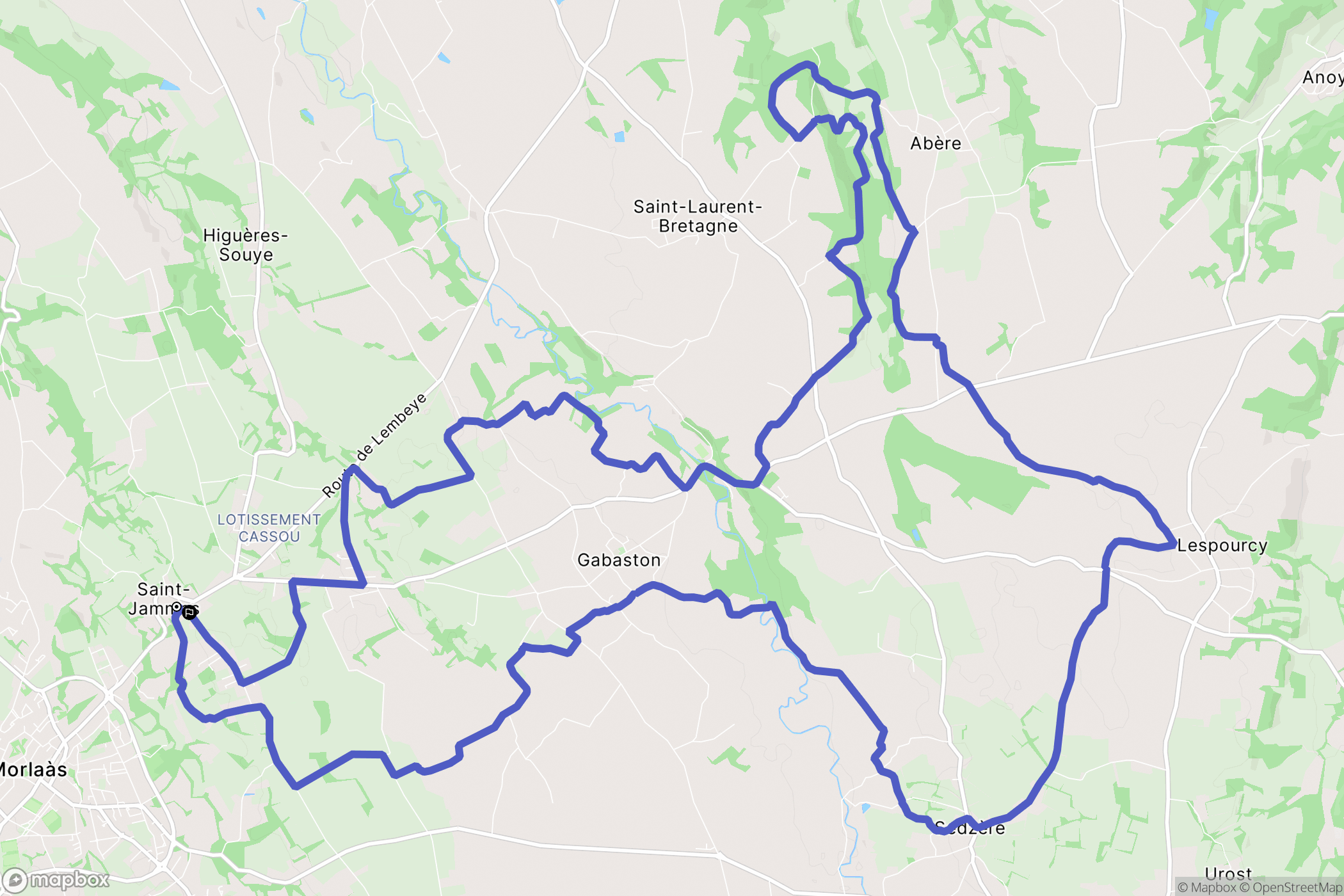 Saint-Jammes : carte du parcours de randonnée - France