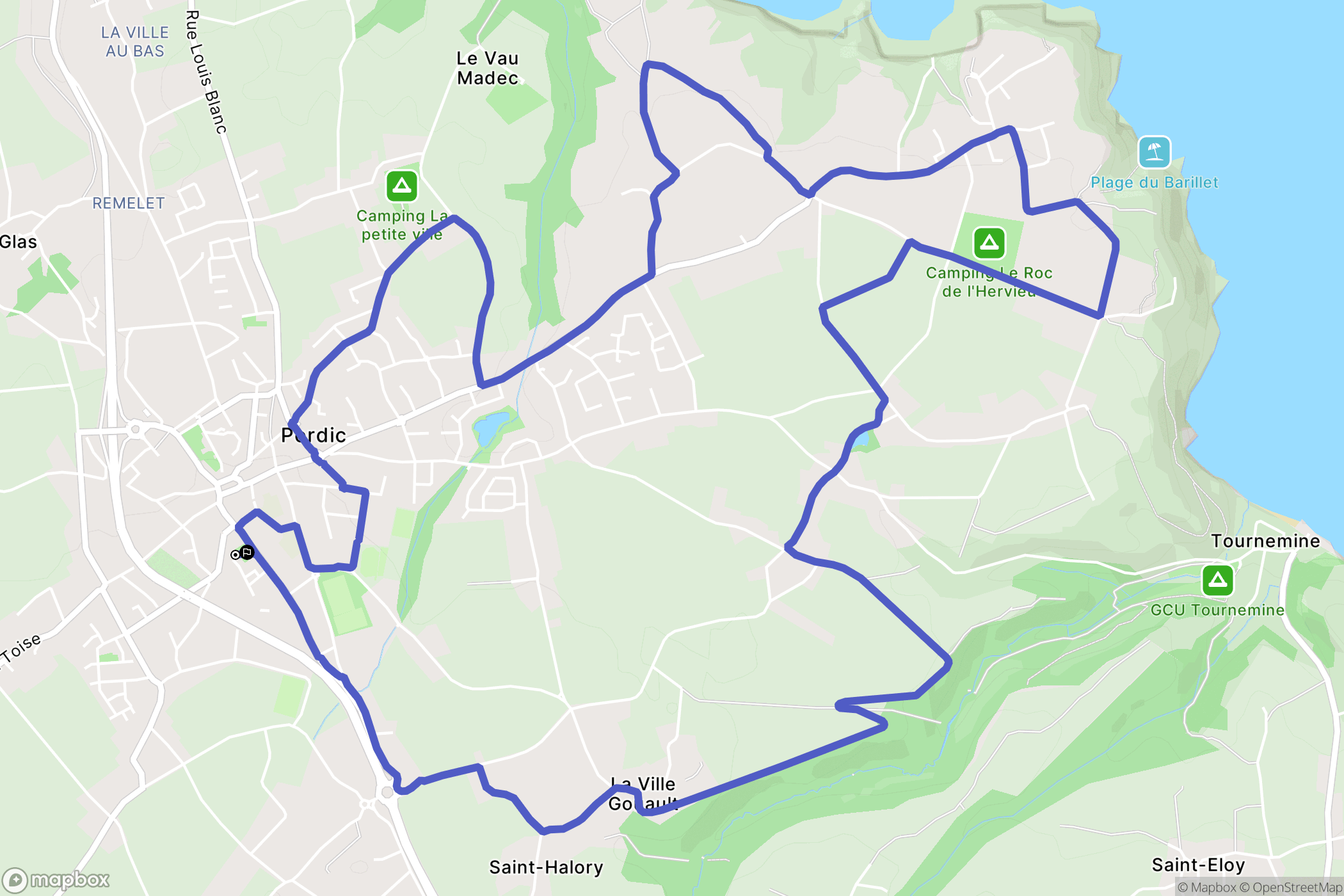 Pordic : carte du parcours de randonnée - France