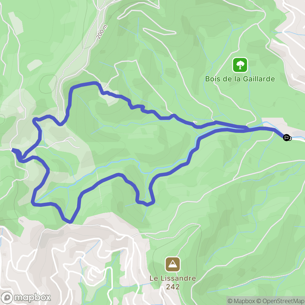 Roquebrune-sur-Argens : carte du parcours de randonnée - France