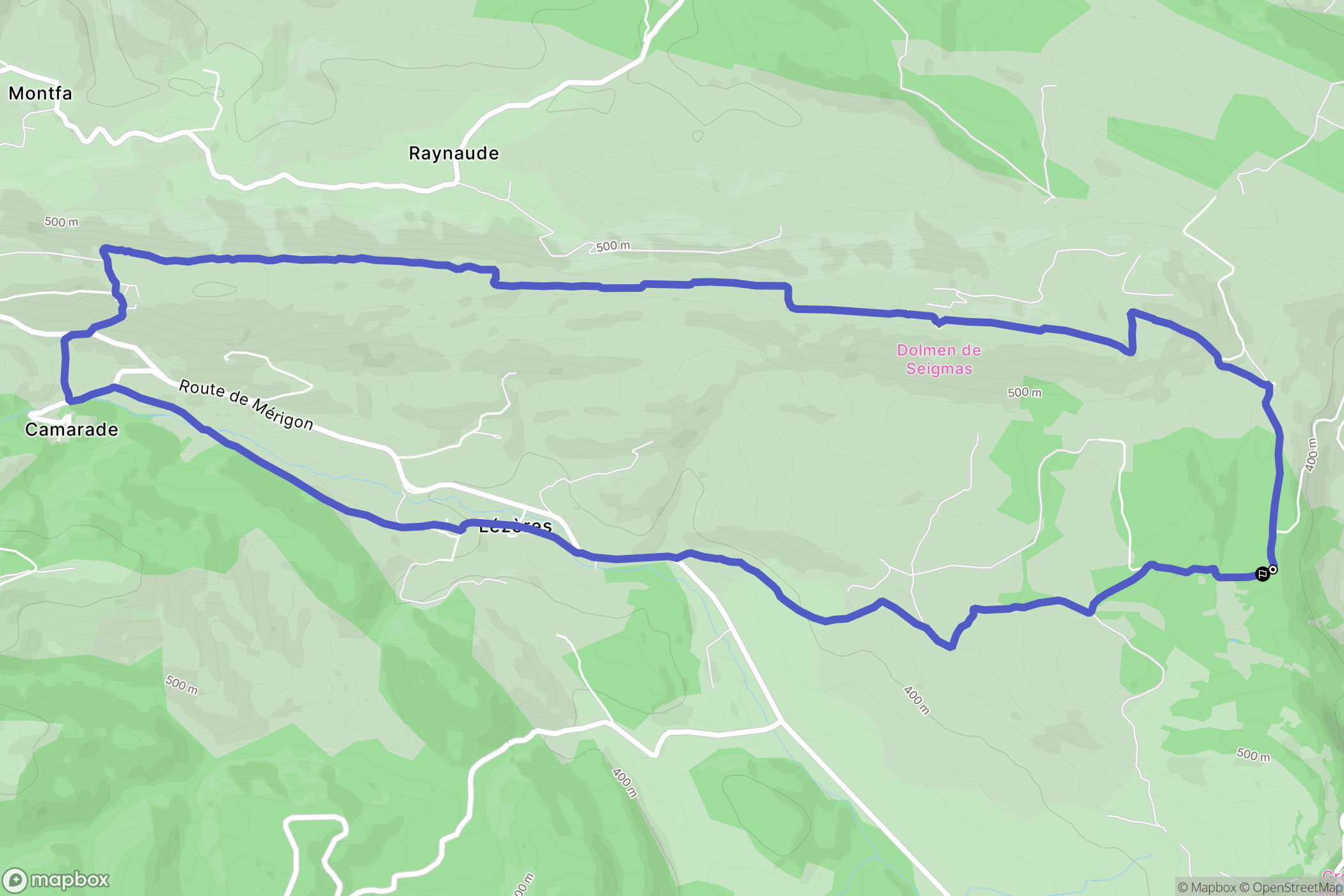 Le Mas-d'Azil : carte du parcours de randonnée - France