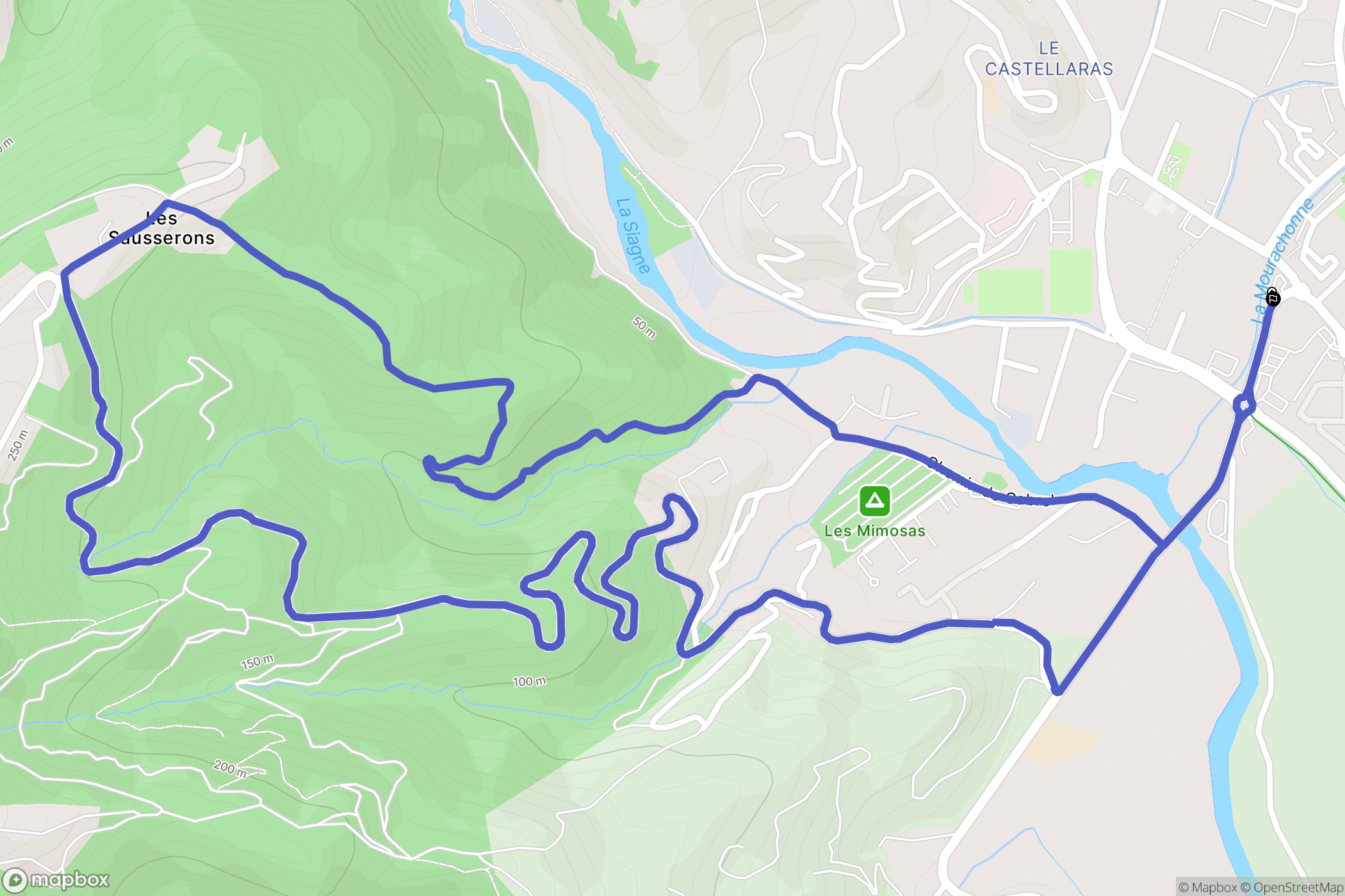 Pégomas : carte du parcours de randonnée - France