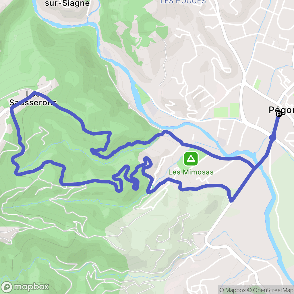 Pégomas : carte du parcours de randonnée - France