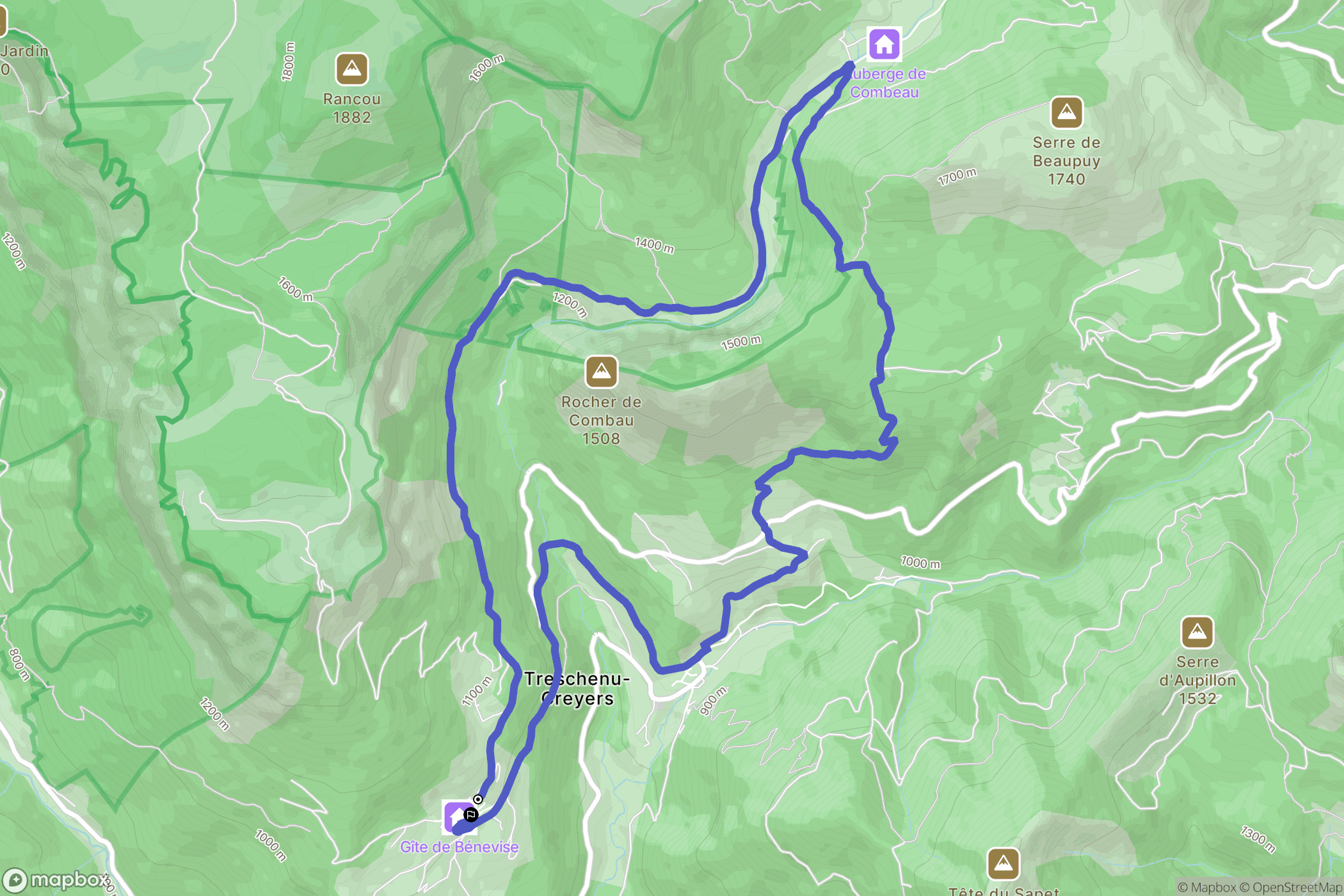 Châtillon-en-Diois : carte du parcours de randonnée - France