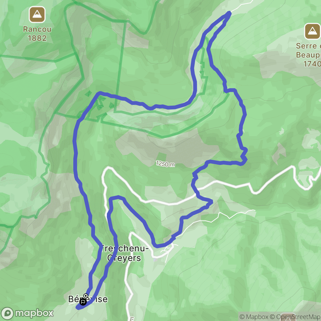 Châtillon-en-Diois : carte du parcours de randonnée - France
