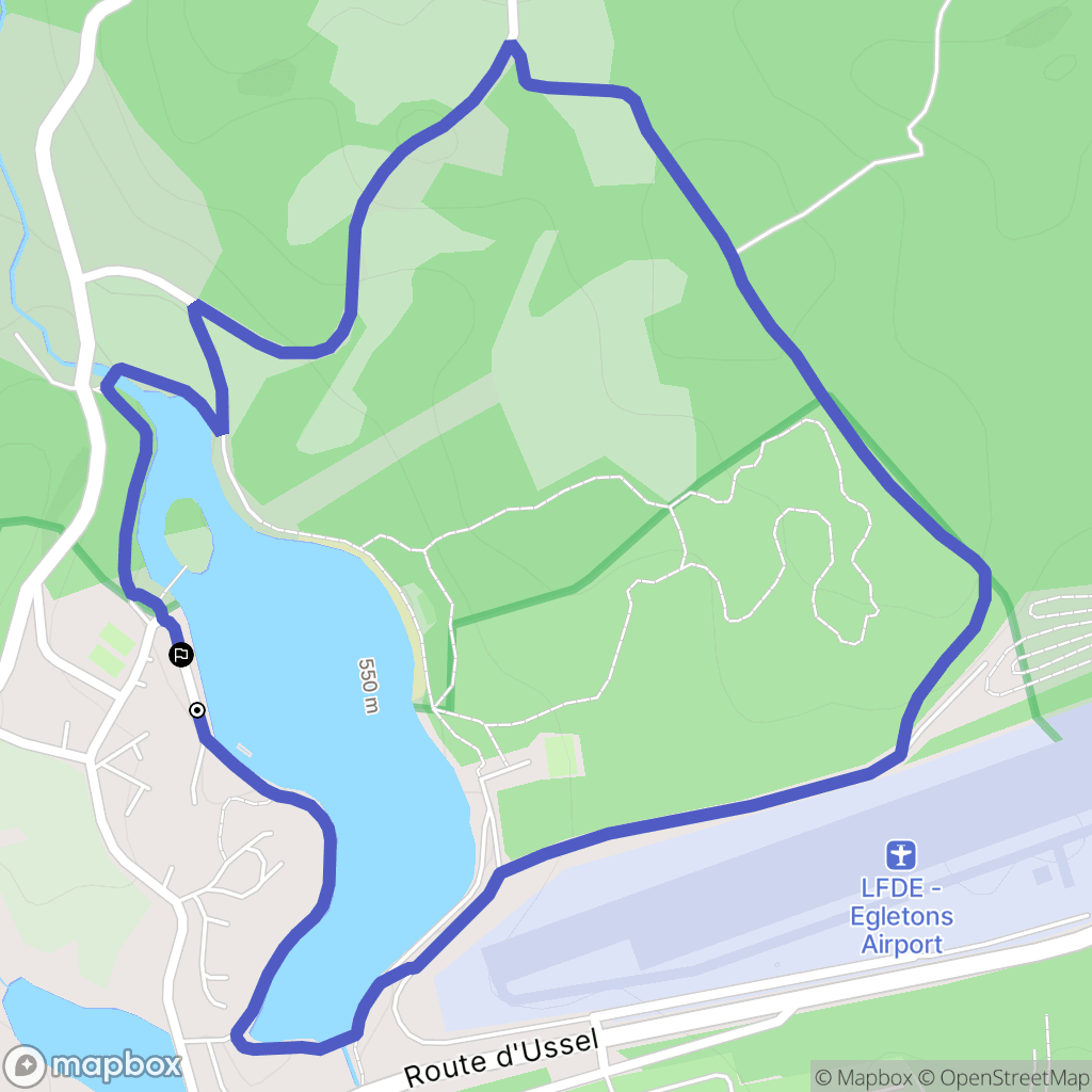Égletons : carte du parcours de randonnée - France