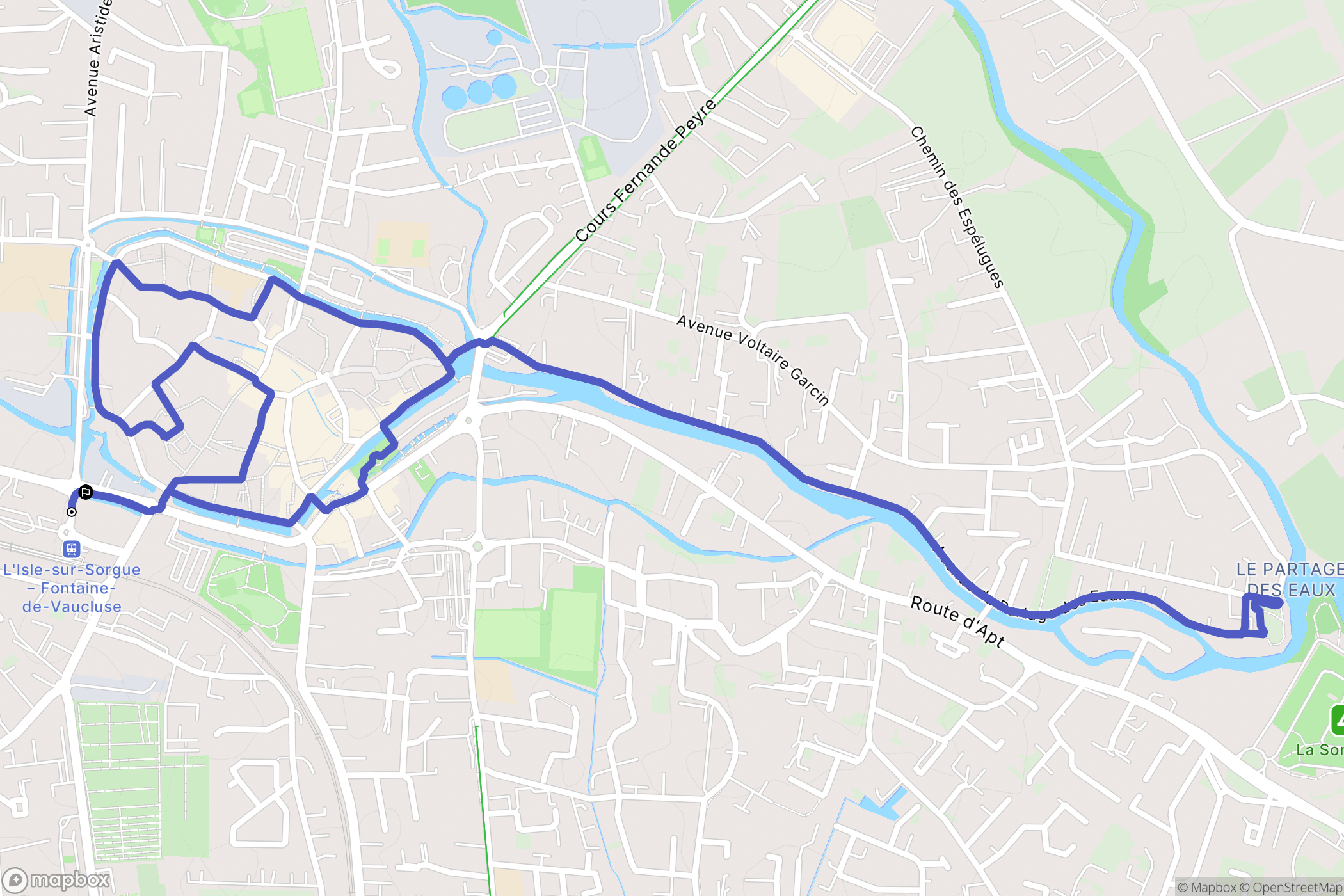 L'Isle-sur-la-Sorgue : carte du parcours de randonnée - France
