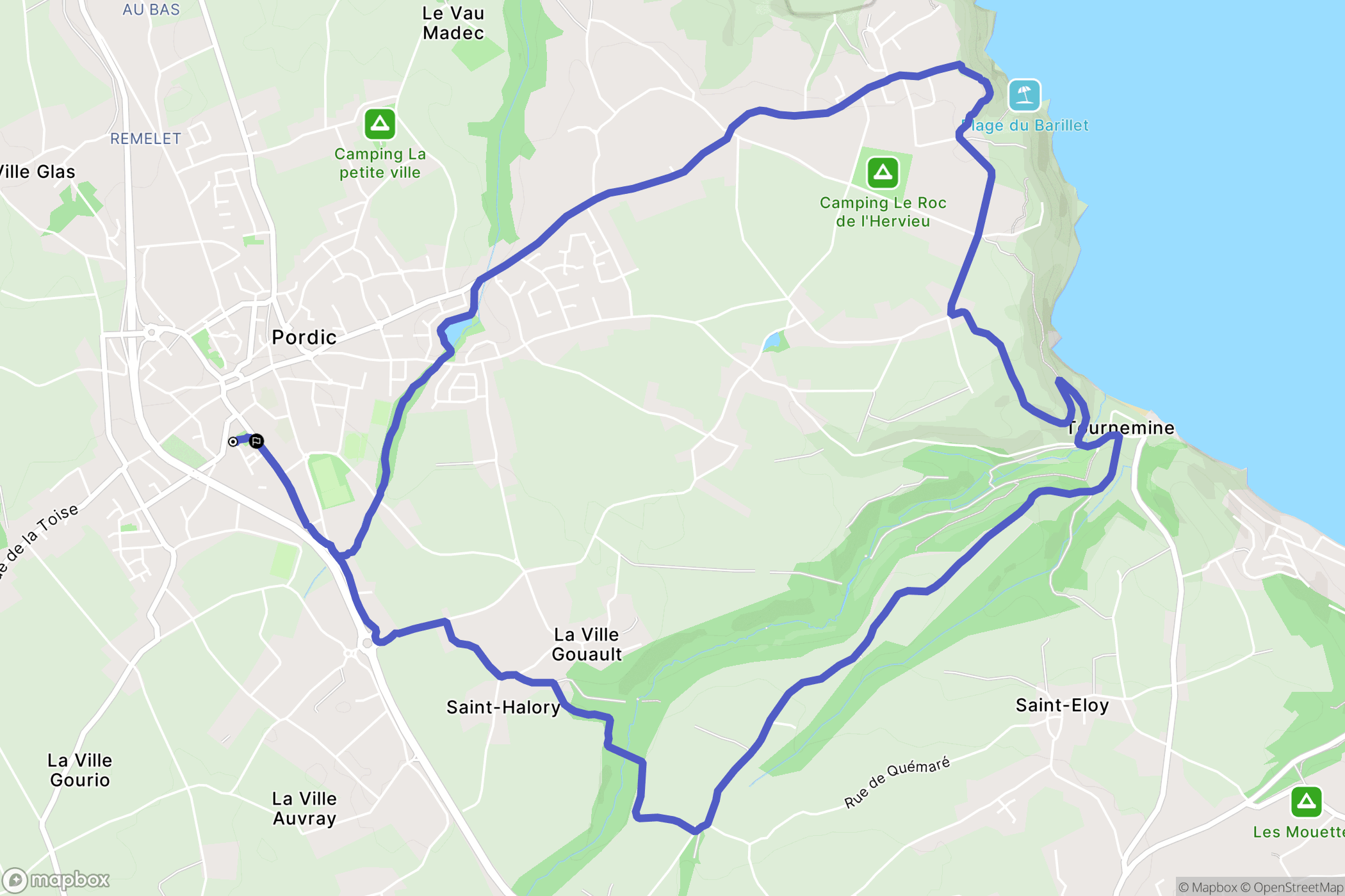 Pordic : carte du parcours de randonnée - France