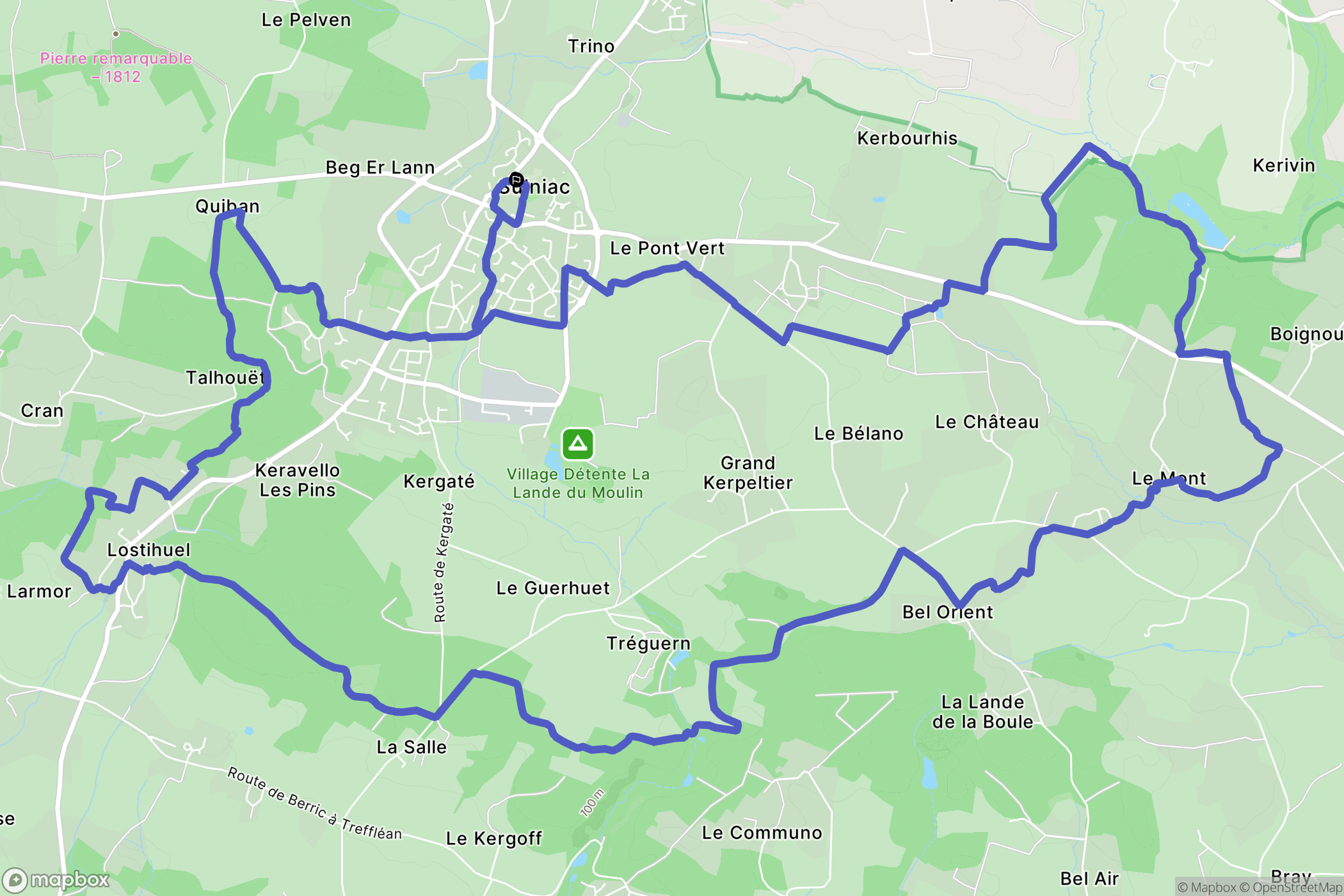 Sulniac : carte du parcours de randonnée - France