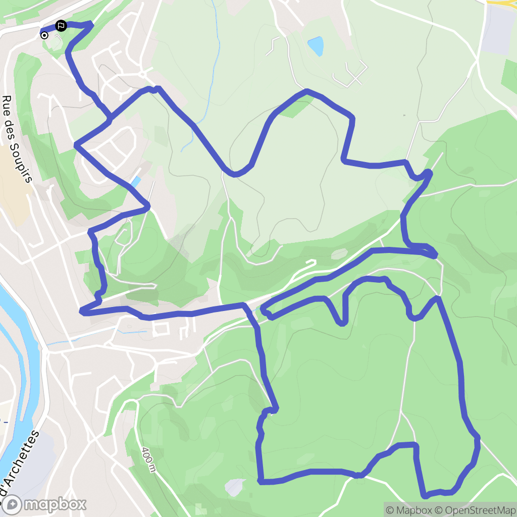 Épinal : carte du parcours de randonnée - France
