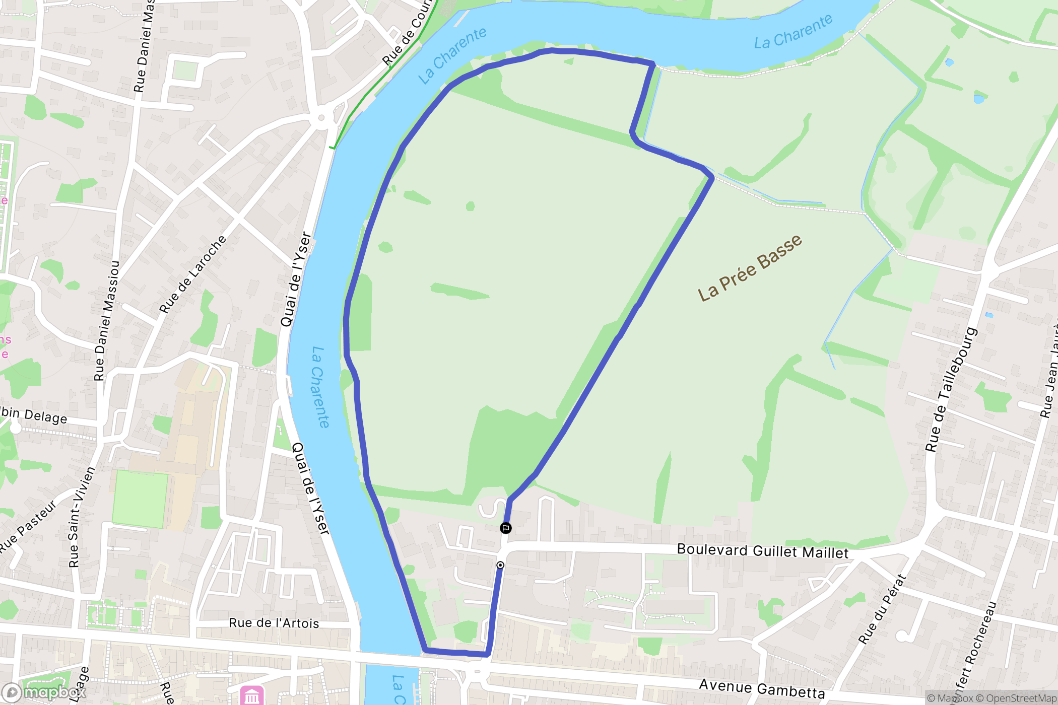 Saintes : carte du parcours de randonnée - France