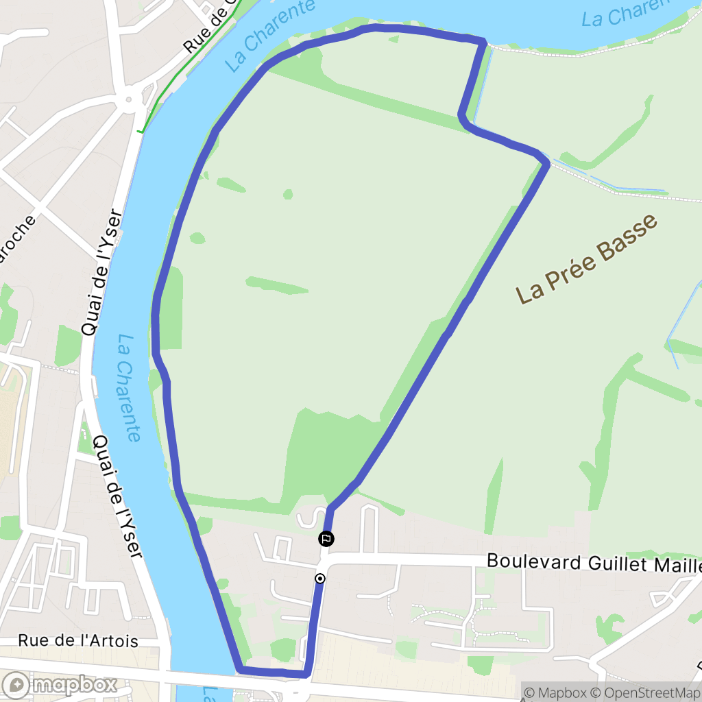 Saintes : carte du parcours de randonnée - France