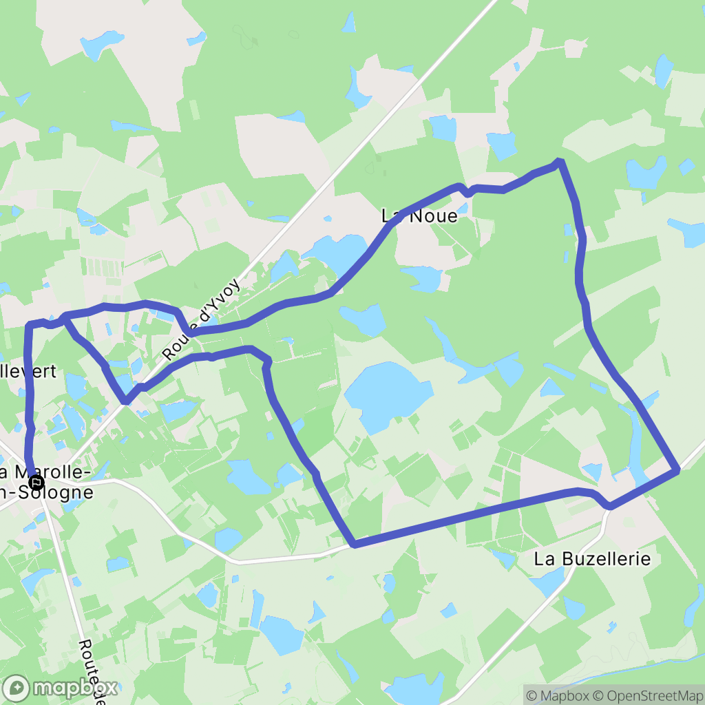 La Marolle-en-Sologne : carte du parcours de randonnée - France
