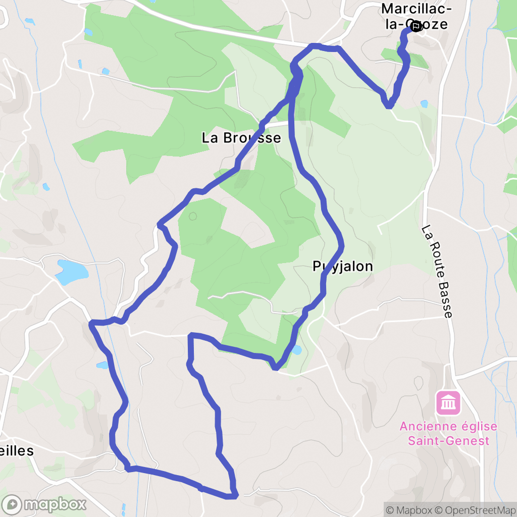 Marcillac-la-Croze : carte du parcours de randonnée - France