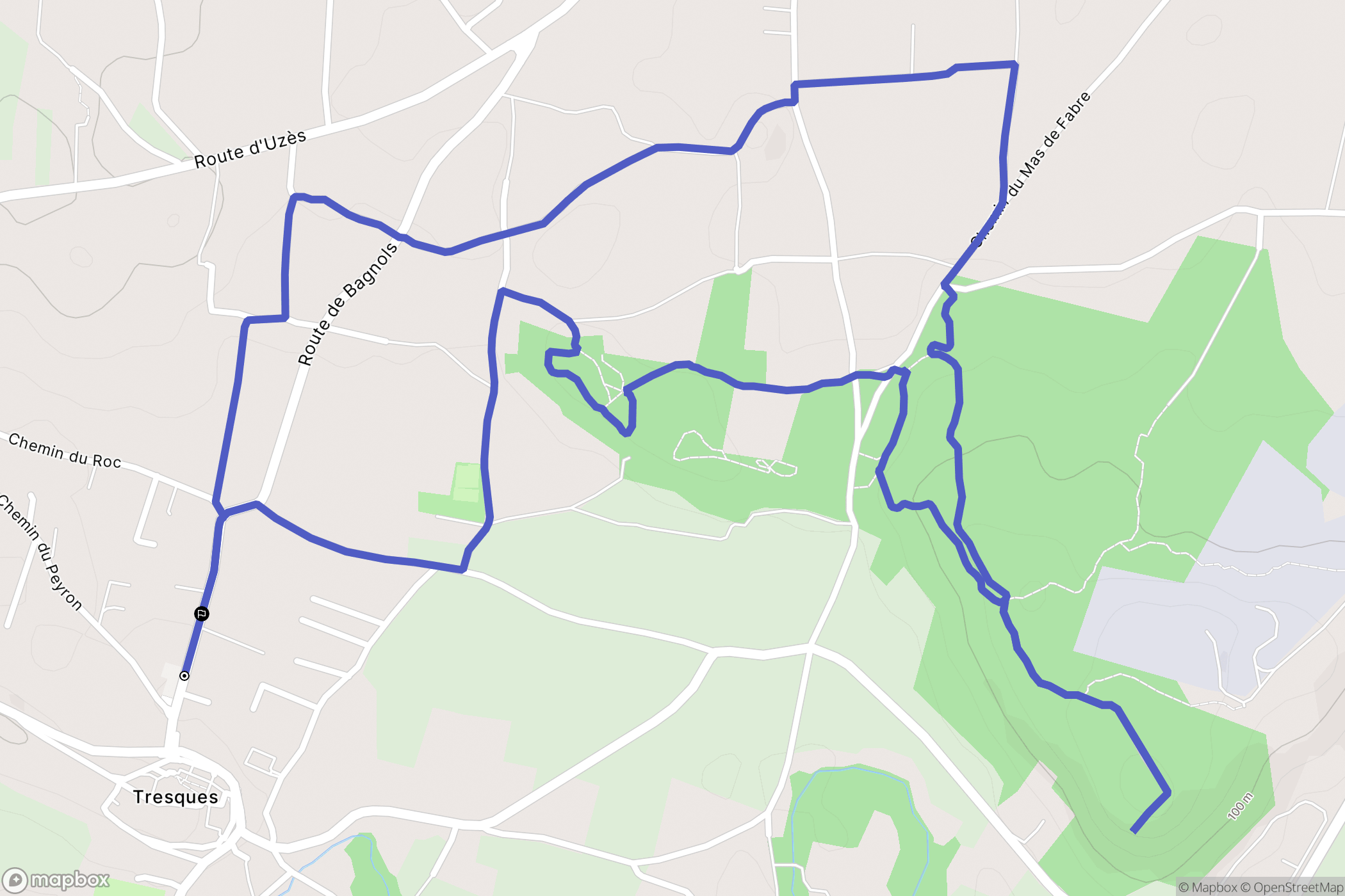 Tresques : carte du parcours de randonnée - France