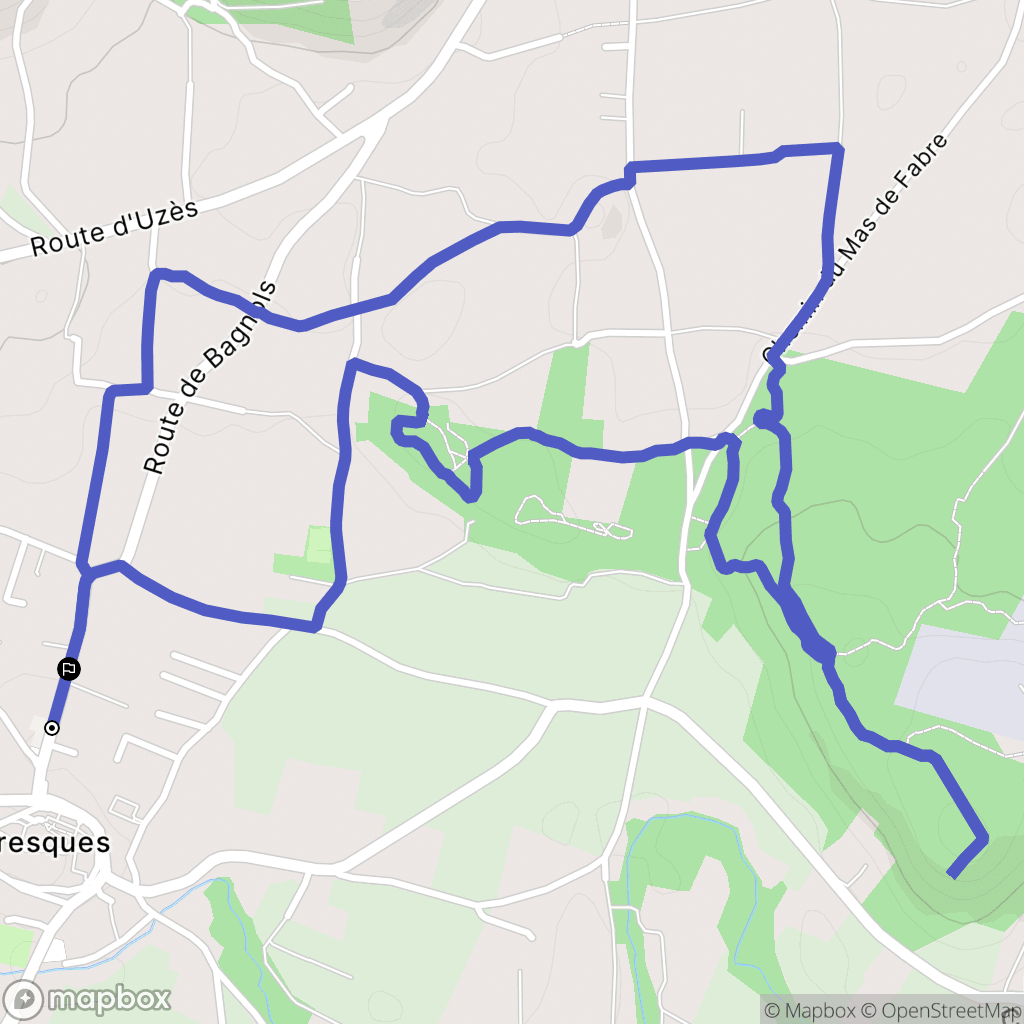 Tresques : carte du parcours de randonnée - France