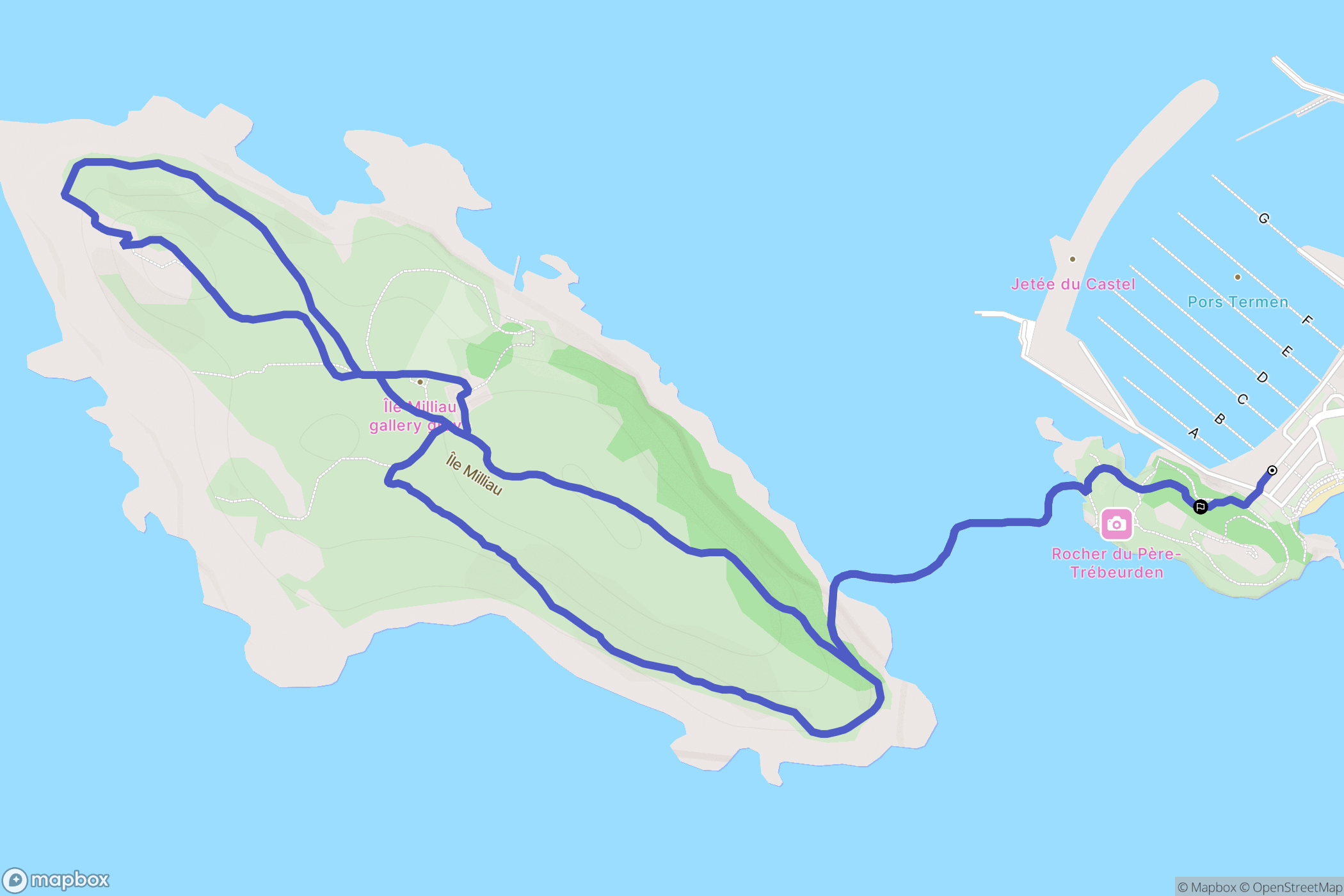 Trébeurden : carte du parcours de randonnée - France