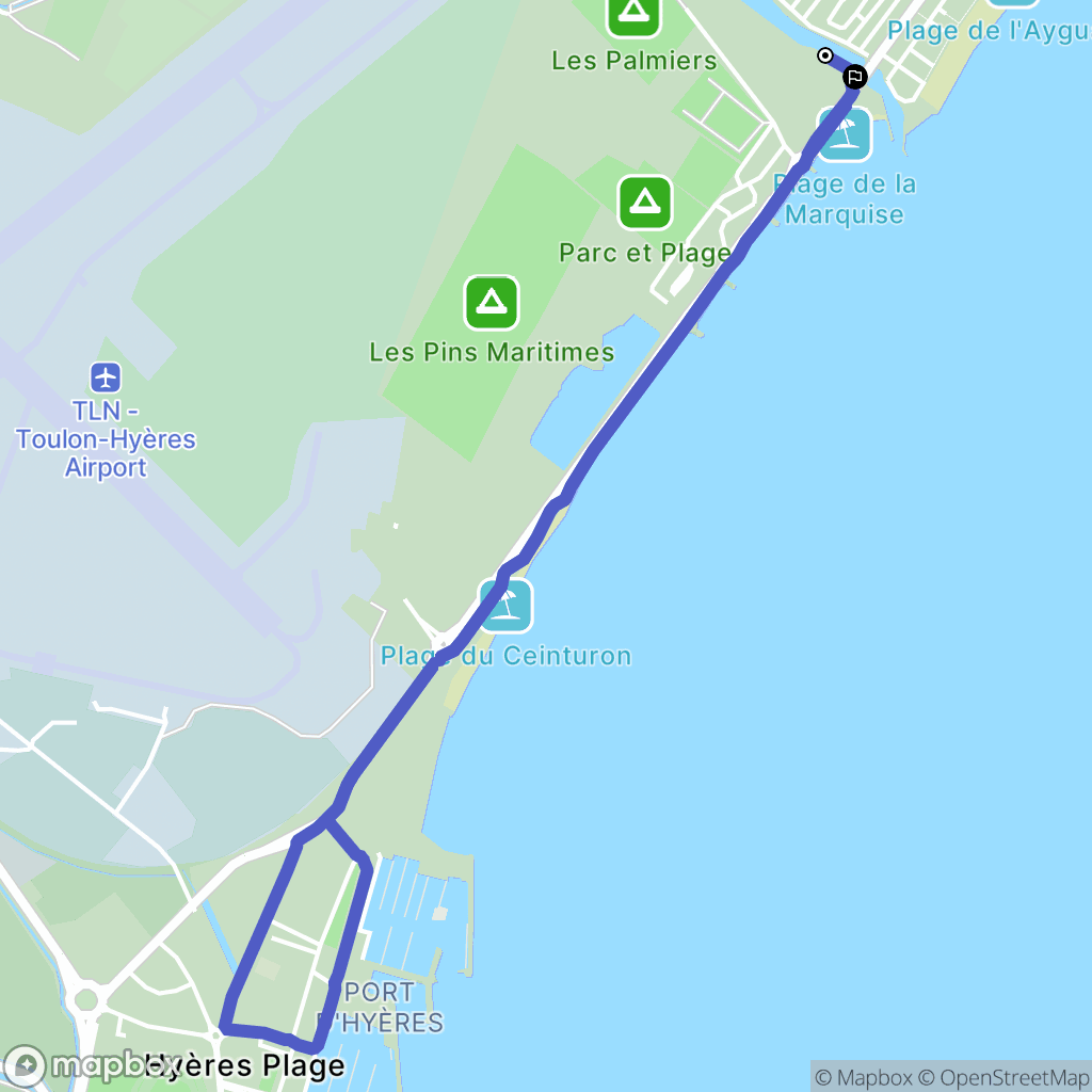 Hyères : carte du parcours de randonnée - France