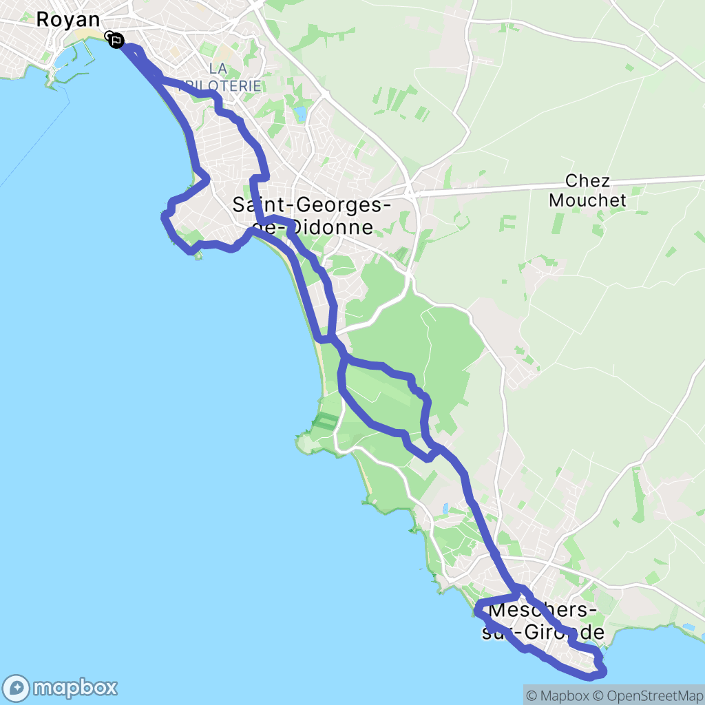 Royan : carte du parcours de randonnée - France