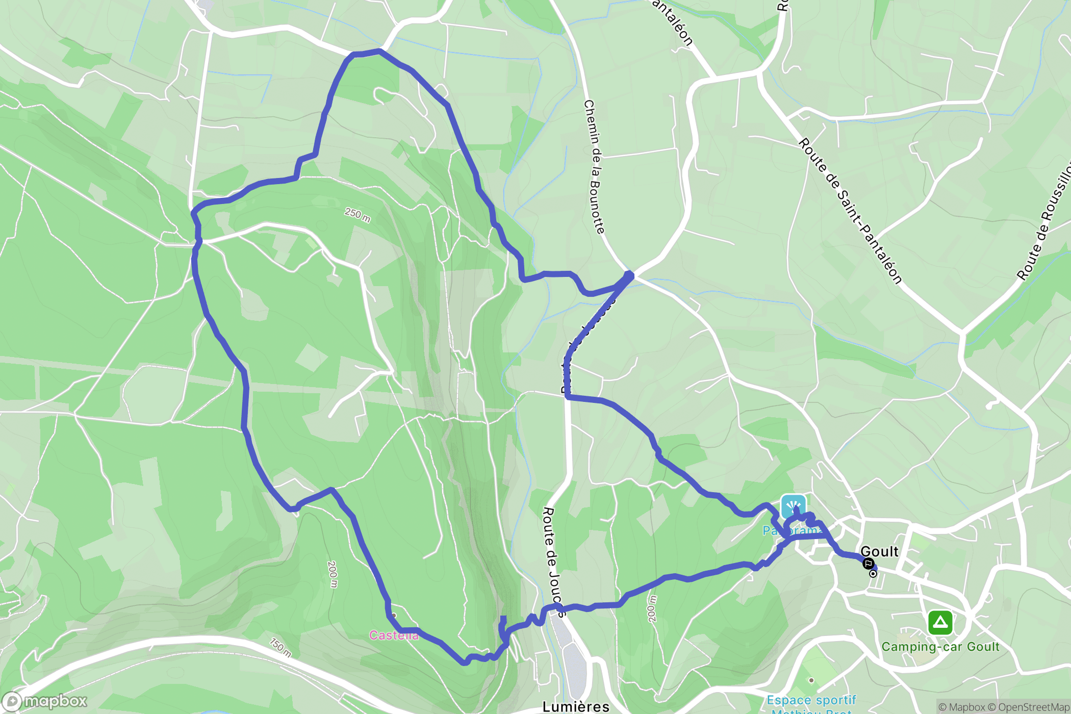 Goult : carte du parcours de randonnée - France