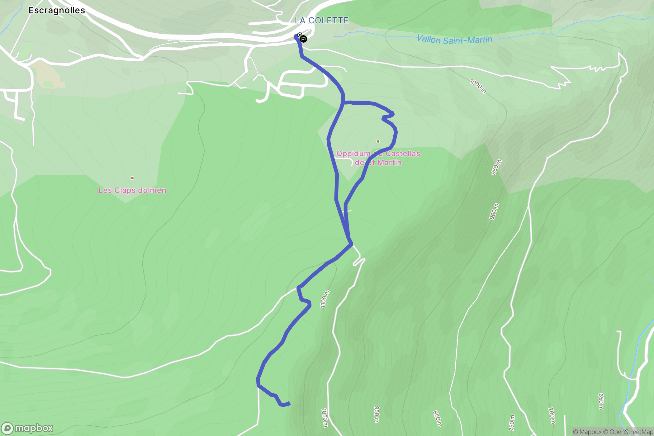 Escragnolles : carte du parcours de randonnée - France