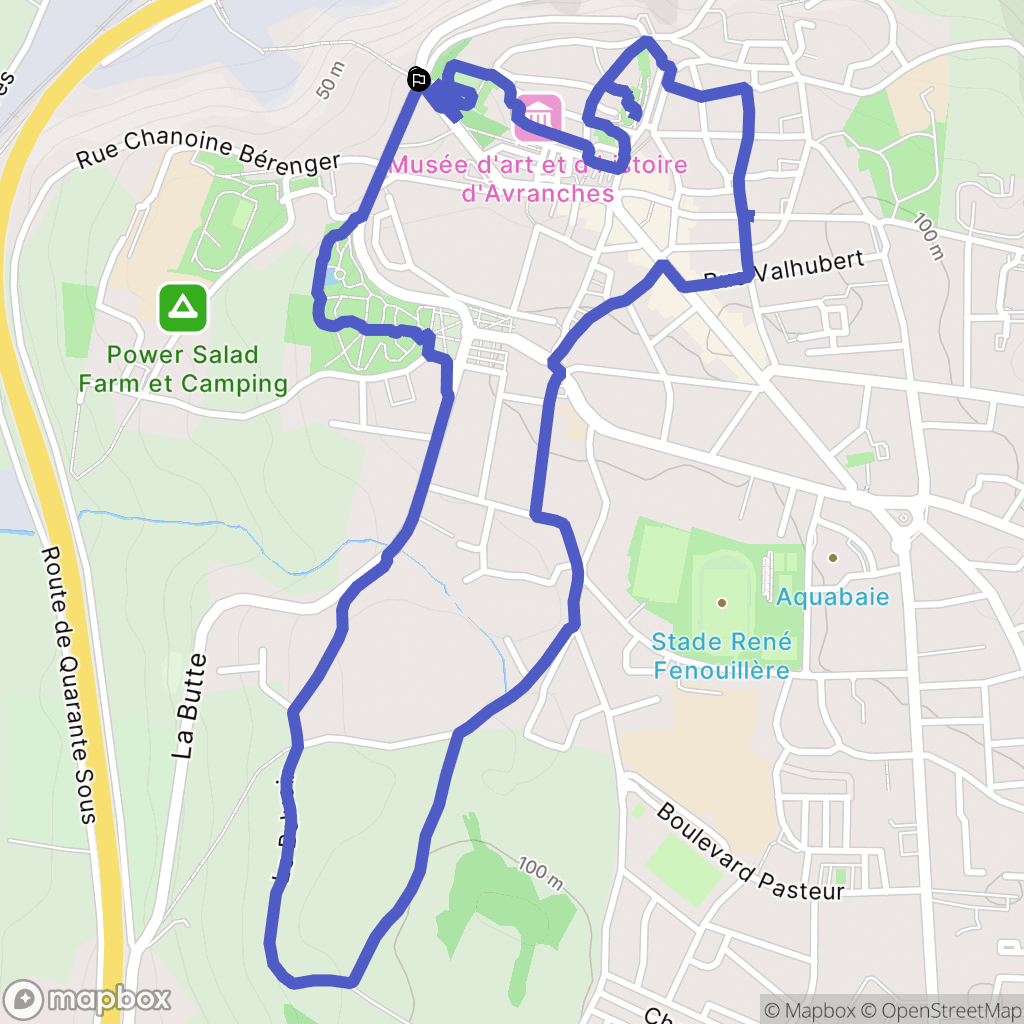 Avranches : carte du parcours de randonnée - France