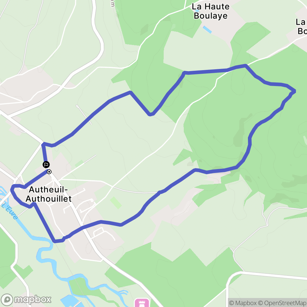 Autheuil-Authouillet : carte du parcours de randonnée - France