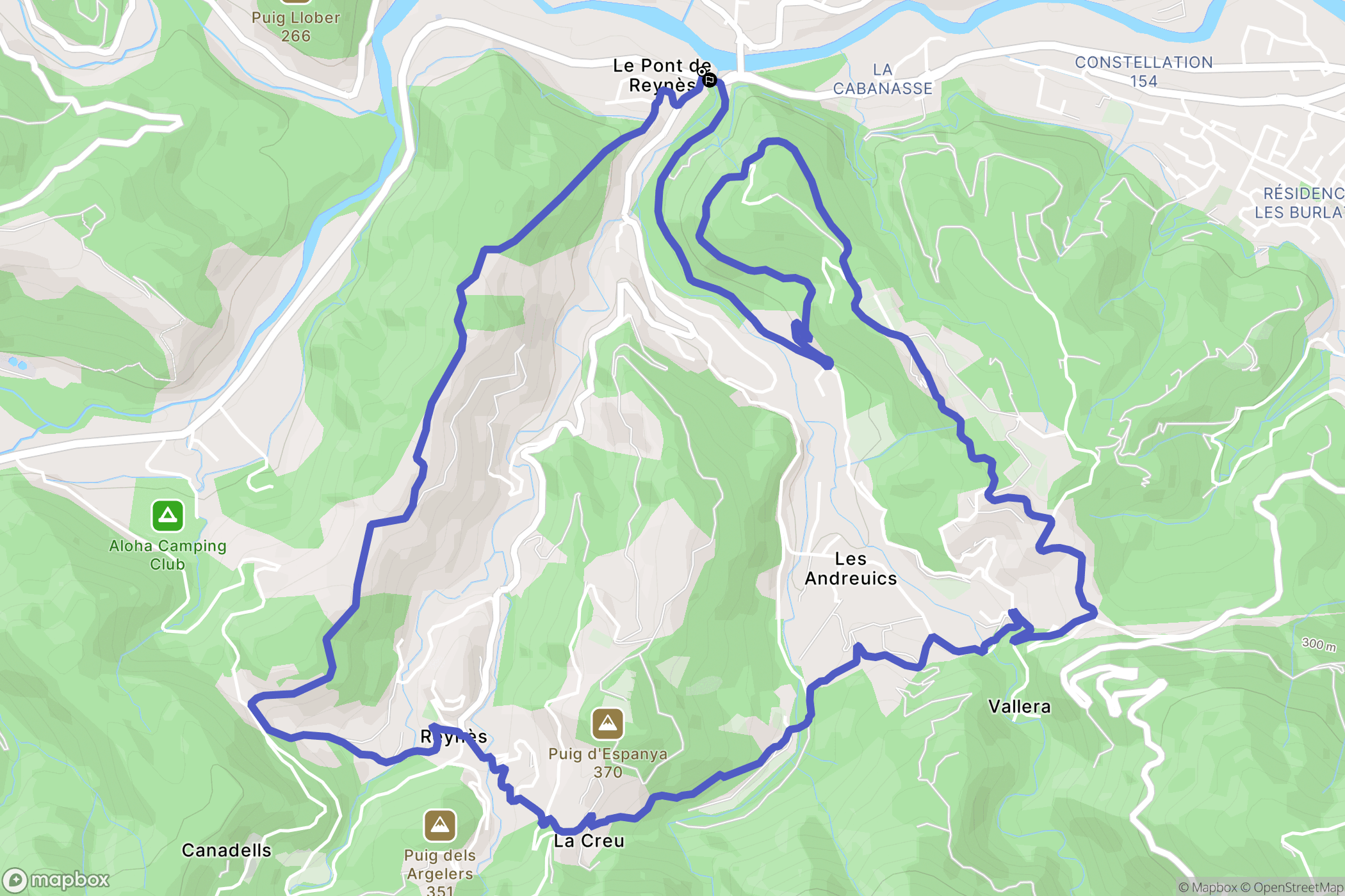 Reynes : carte du parcours de randonnée - France