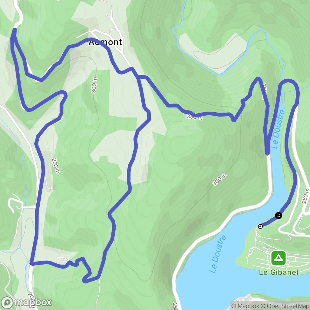 Saint-Martial-Entraygues : carte du parcours de randonnée - France