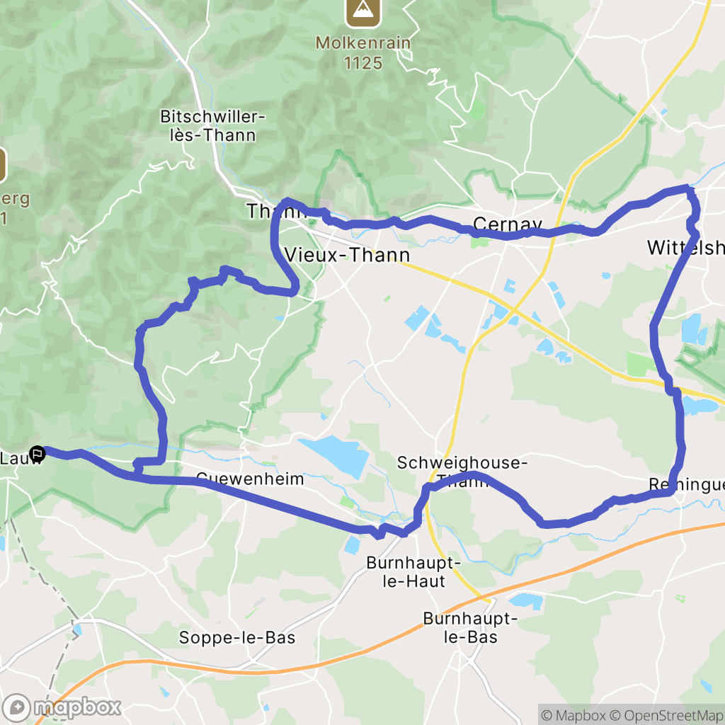 Lauw : carte du parcours de randonnée - France