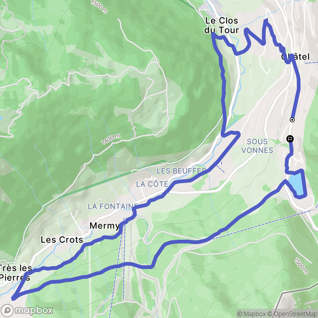 Châtel : carte du parcours de randonnée - France
