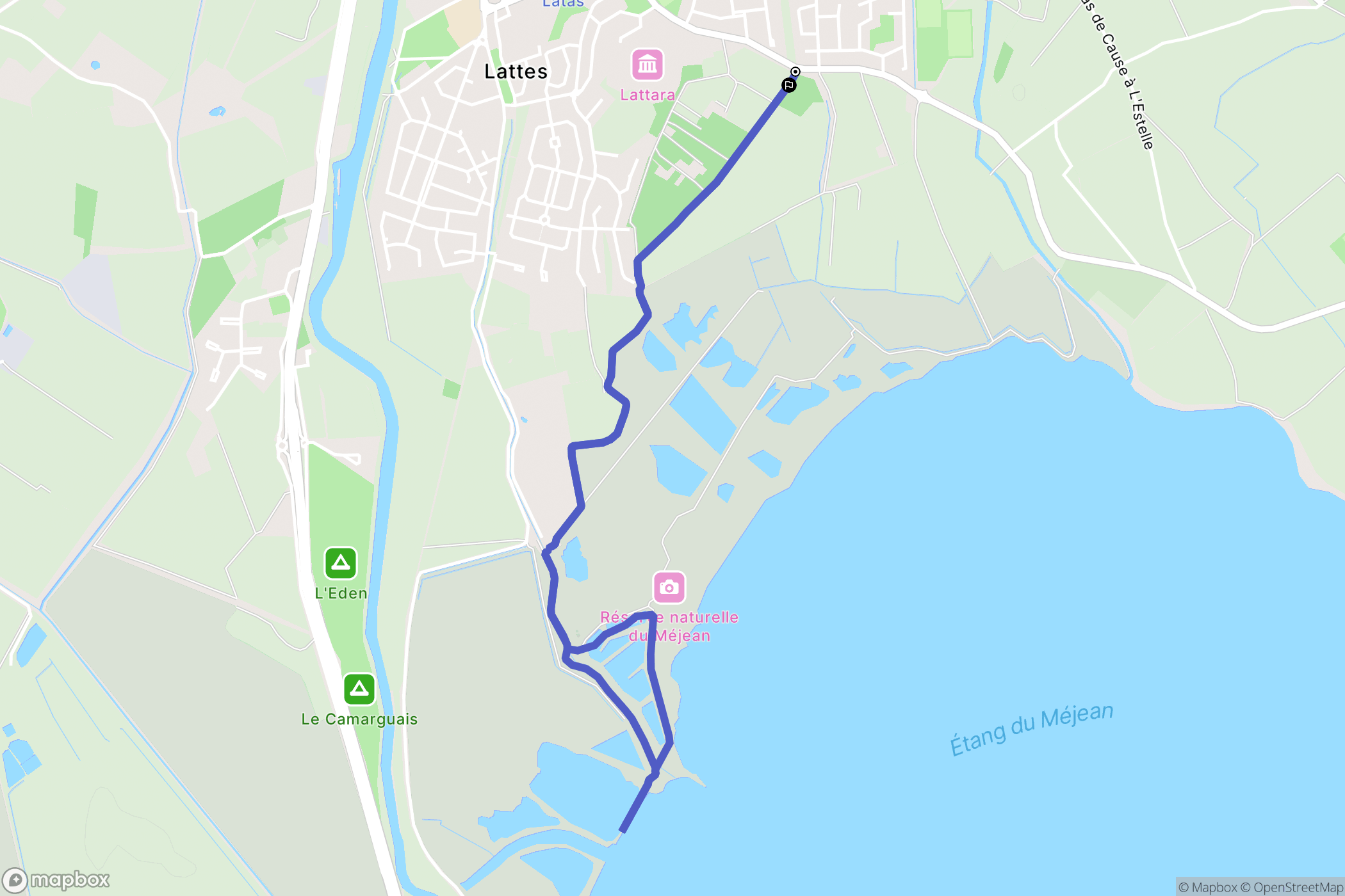 Lattes : carte du parcours de randonnée - France
