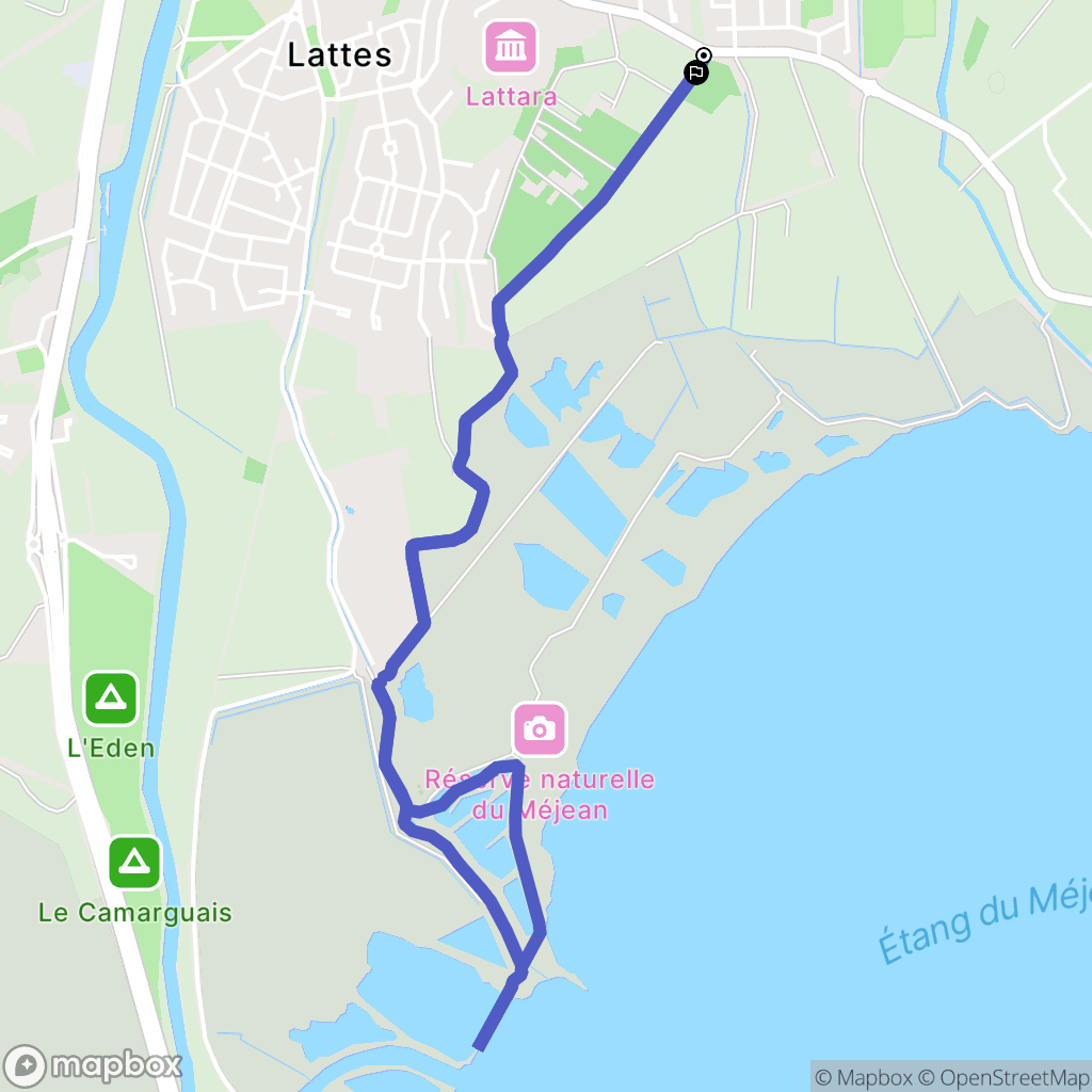 Lattes : carte du parcours de randonnée - France