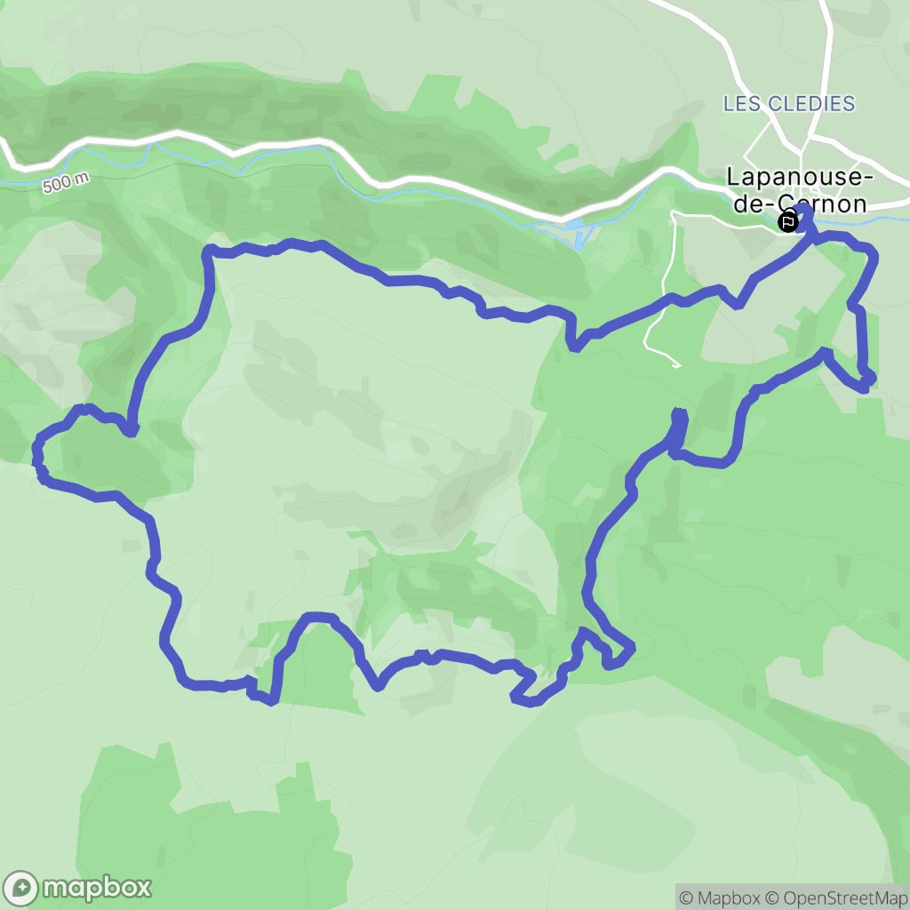 Lapanouse-de-Cernon : carte du parcours de randonnée - France