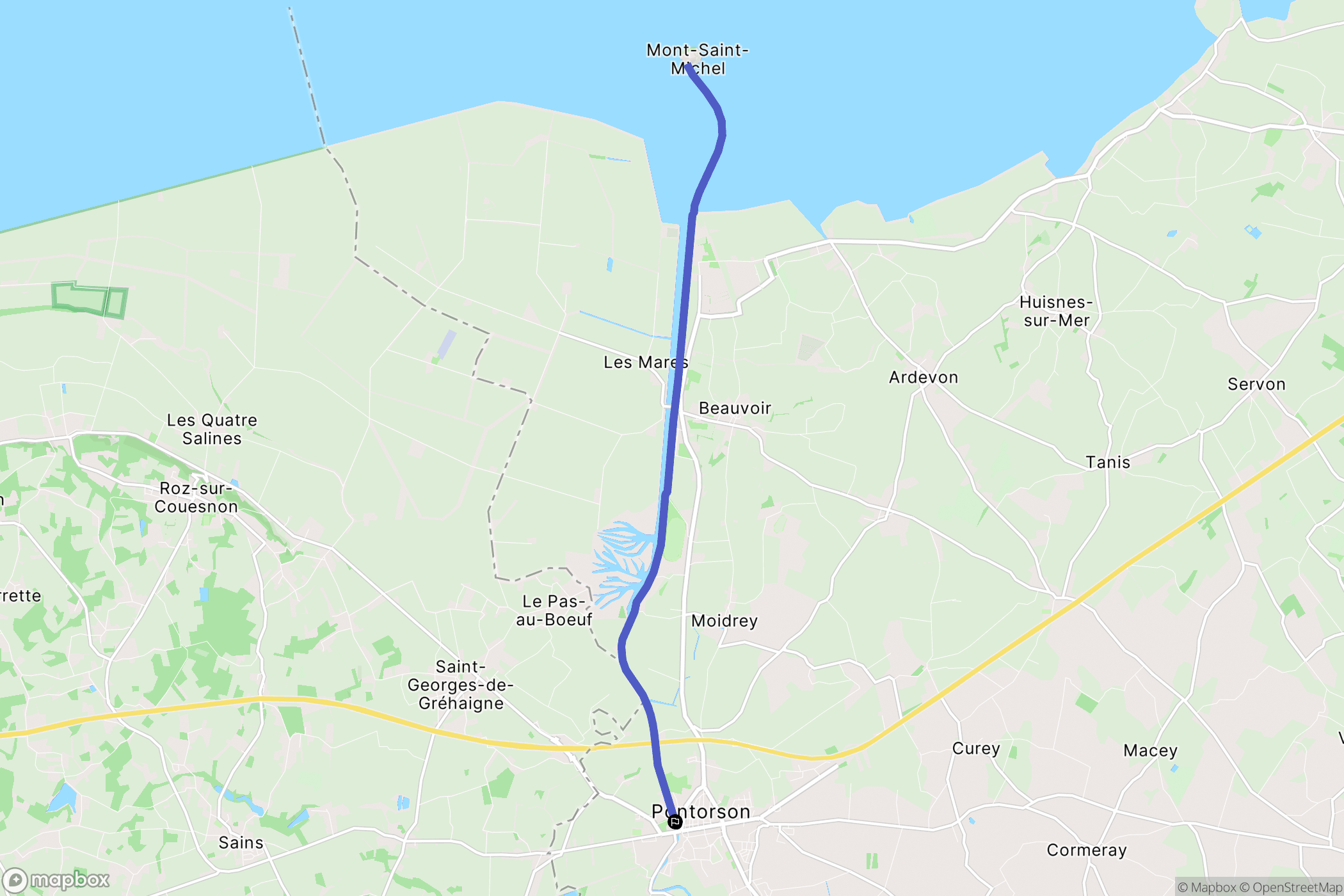 Pontorson : carte du parcours de randonnée - France