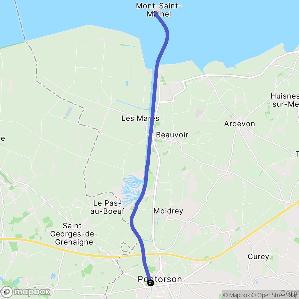Pontorson : carte du parcours de randonnée - France