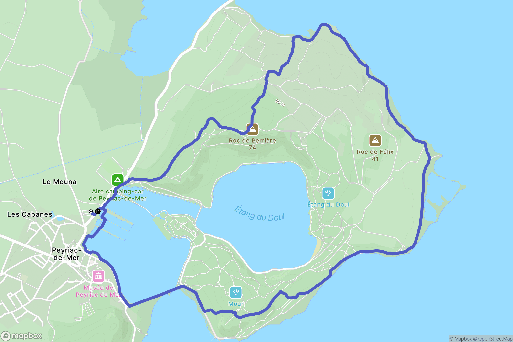 Peyriac-de-Mer : carte du parcours de randonnée - France
