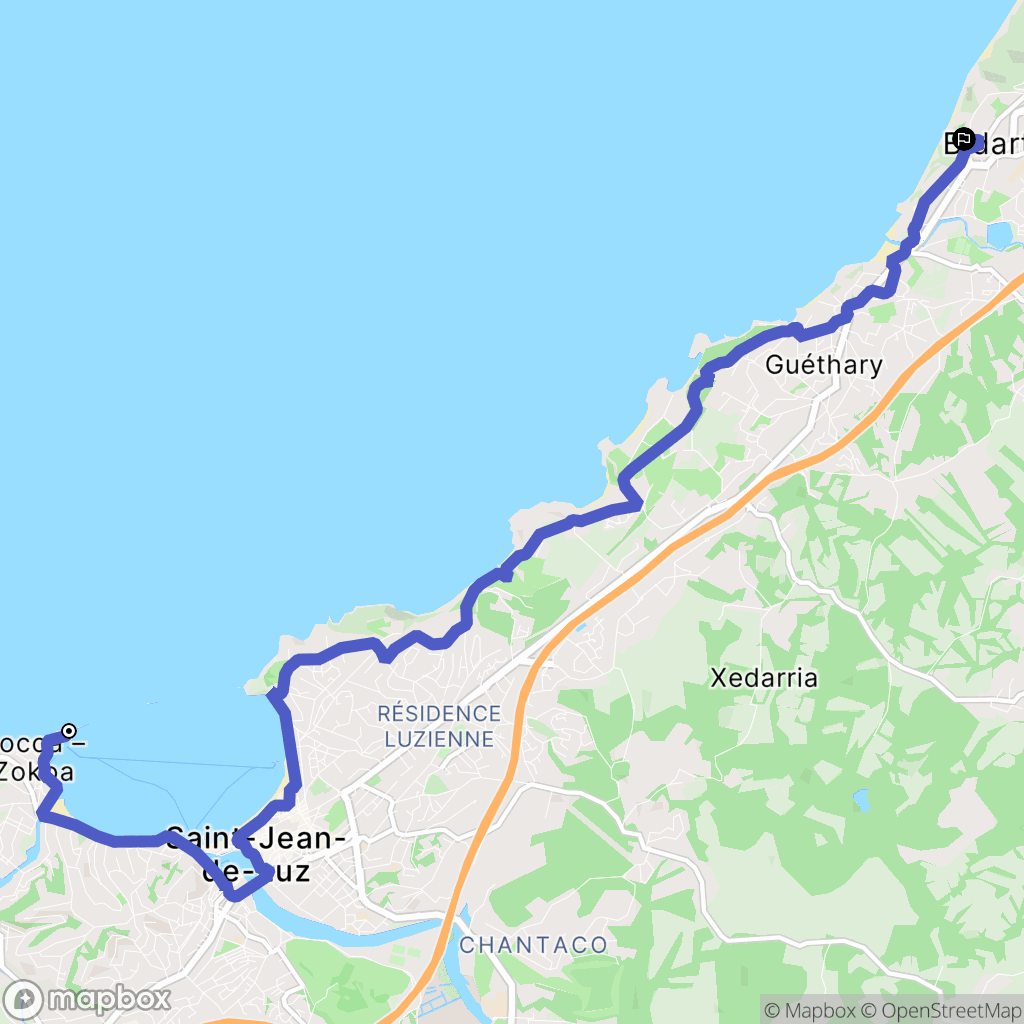 Ciboure : carte du parcours de randonnée - France
