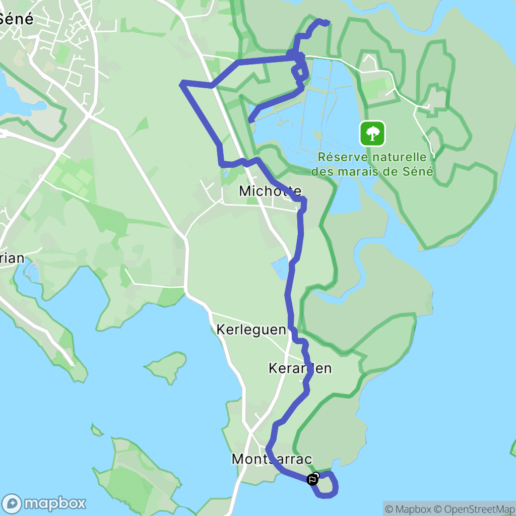 Séné : carte du parcours de randonnée - France