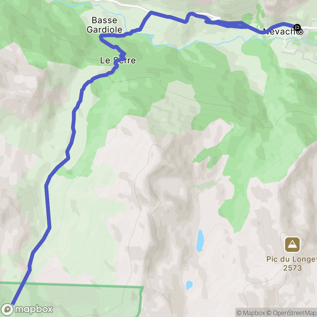 Névache : carte du parcours de randonnée - France
