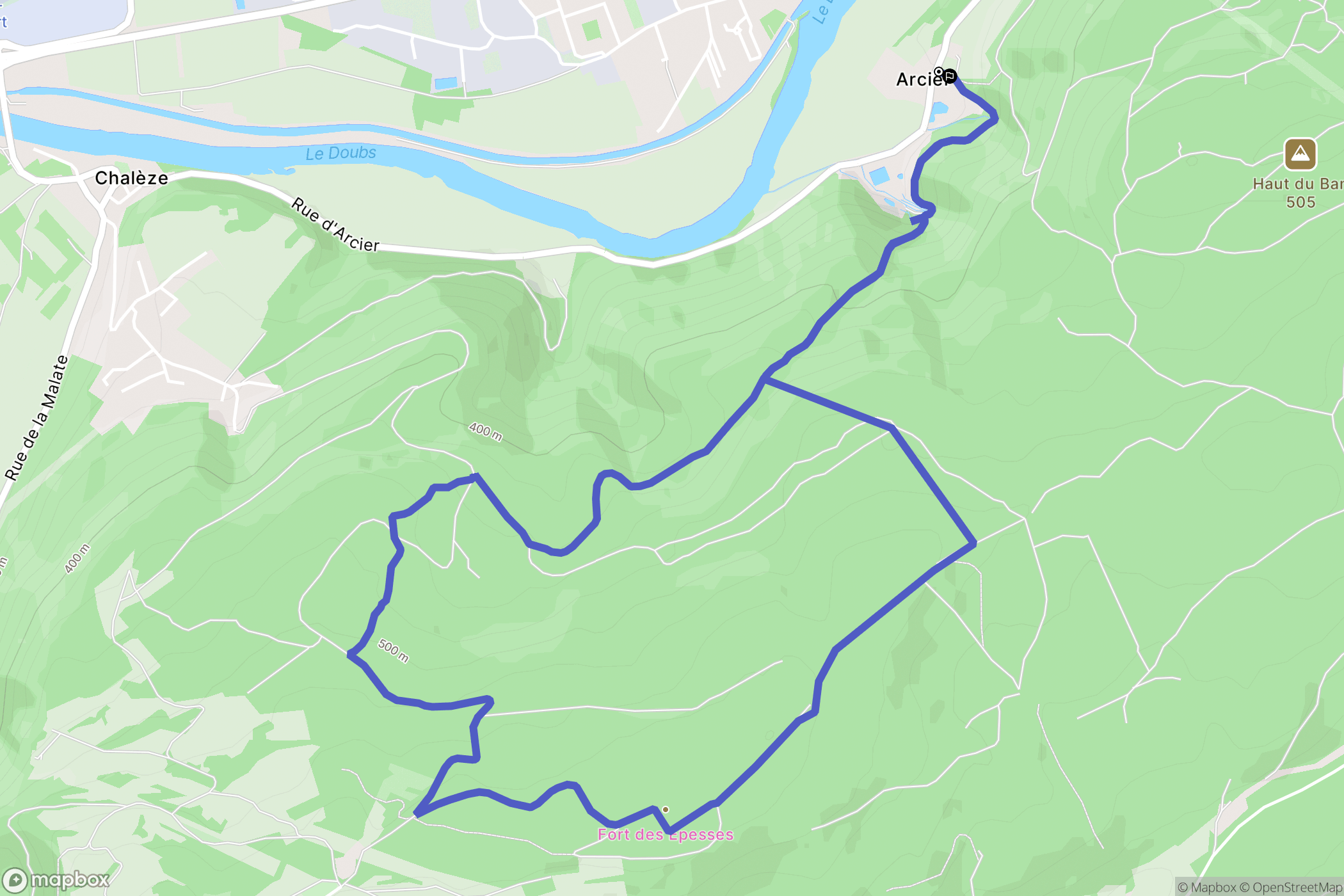 Vaire : carte du parcours de randonnée - France