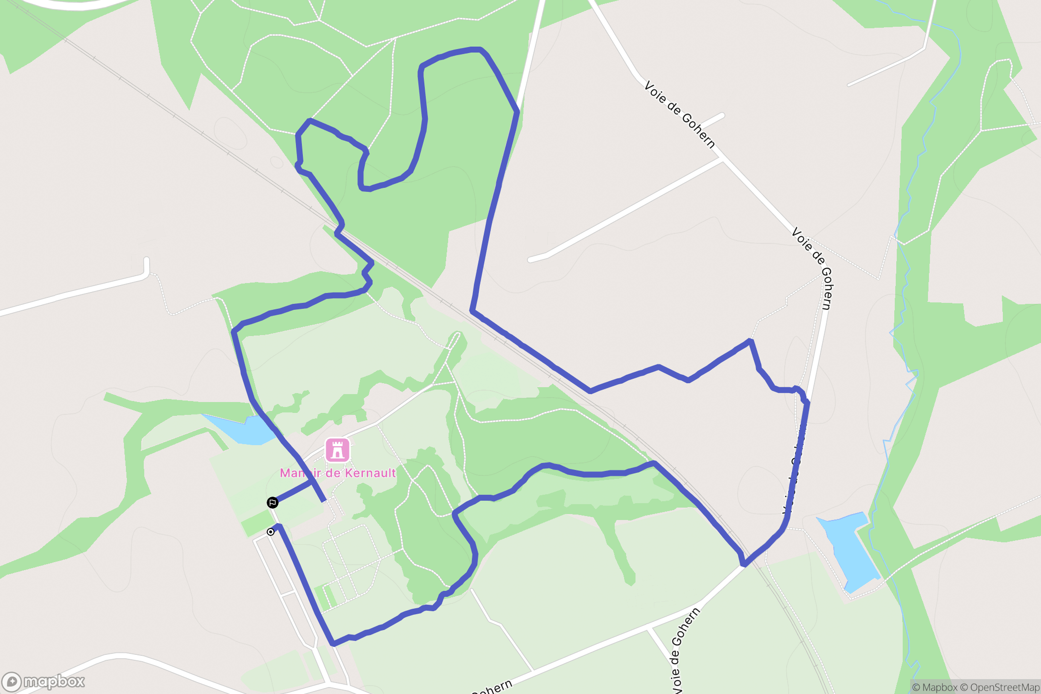 Mellac : carte du parcours de randonnée - France