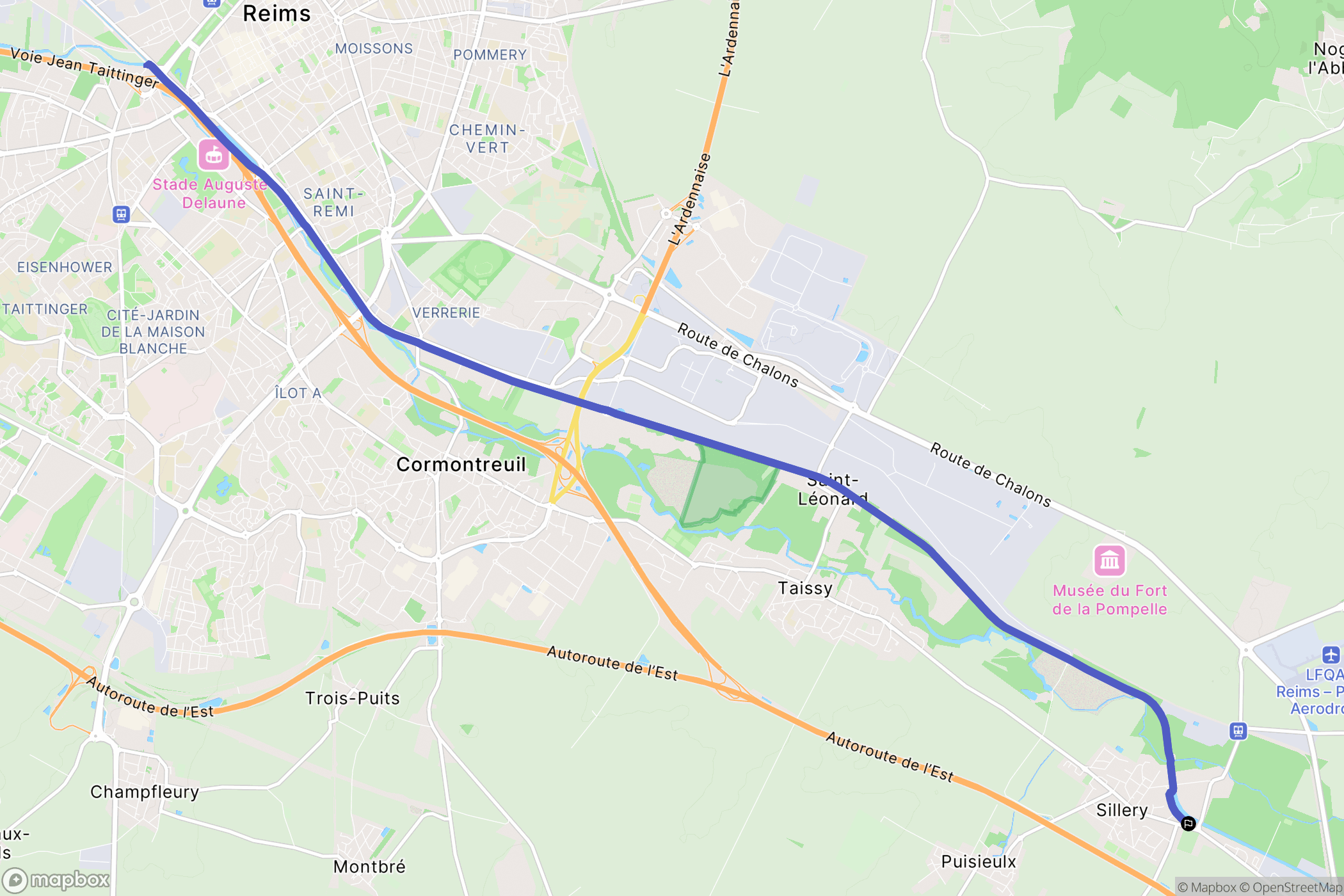 Sillery : carte du parcours de randonnée - France