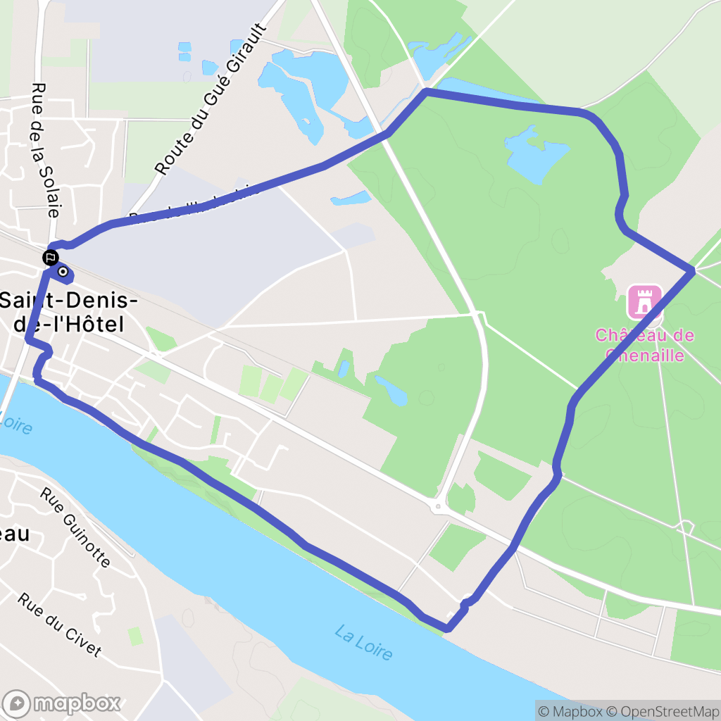 Saint-Denis-de-l'Hôtel : carte du parcours de randonnée - France