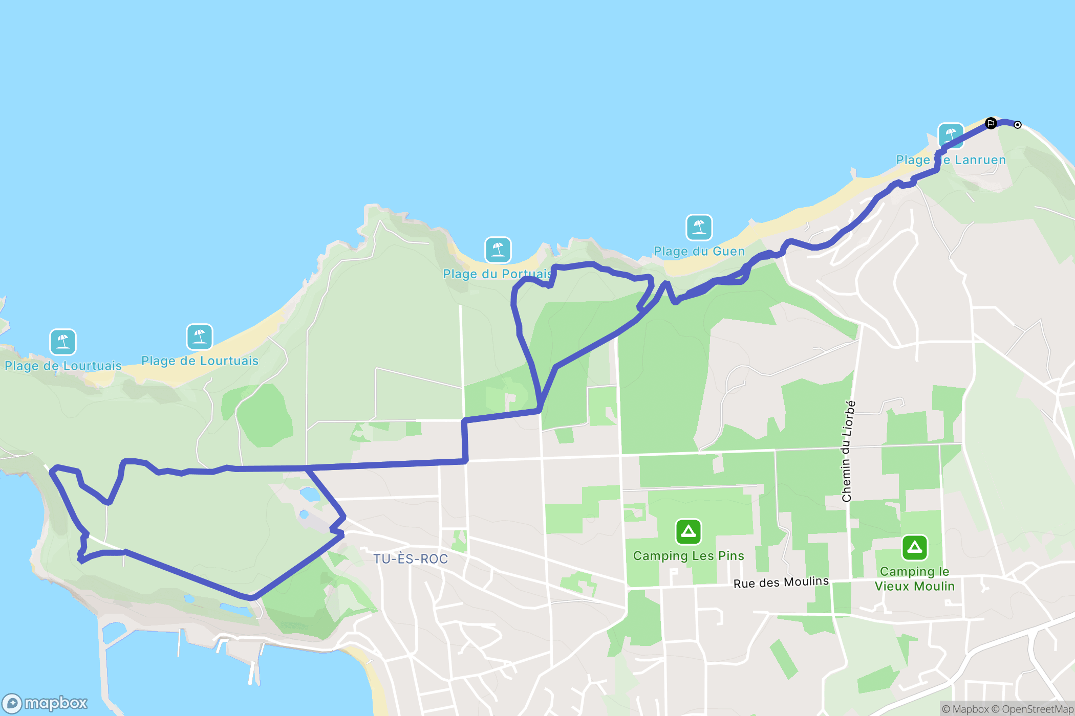 Erquy : carte du parcours de randonnée - France