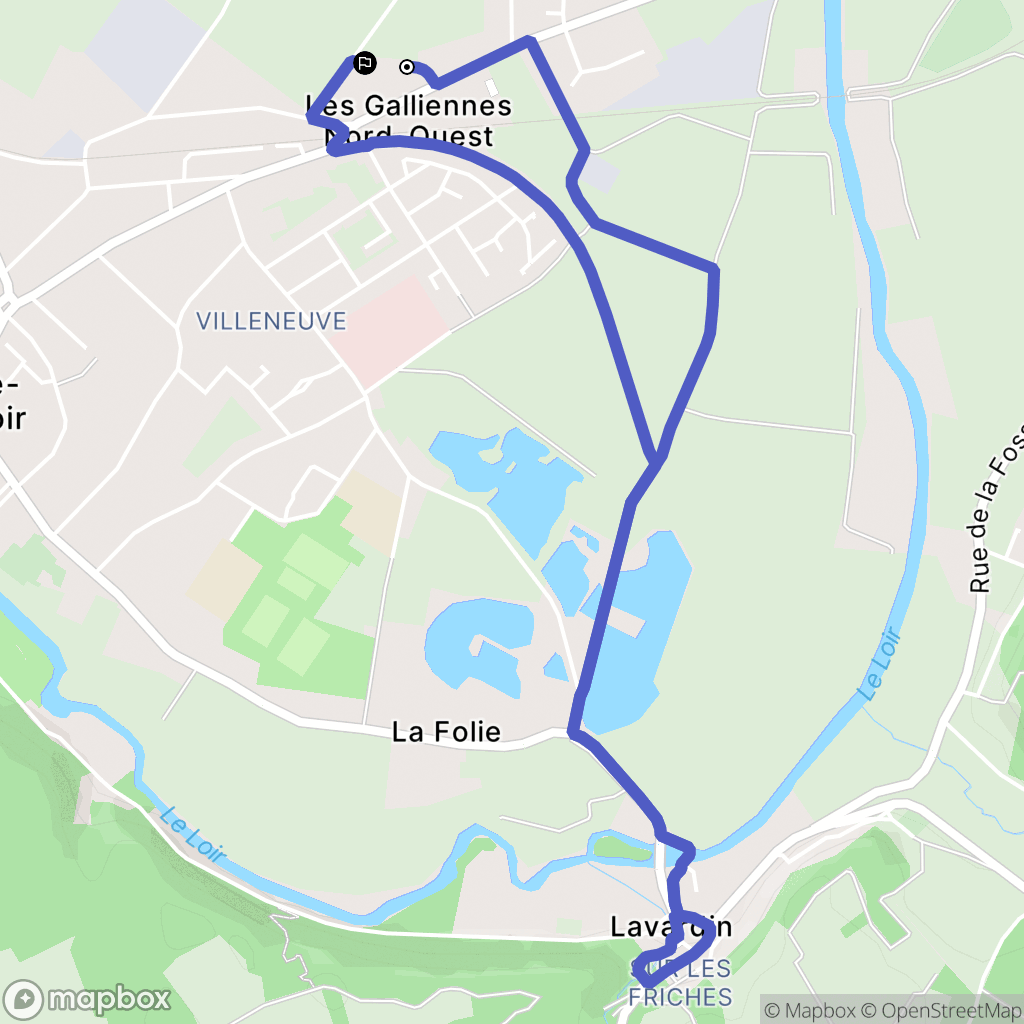Montoire-sur-le-Loir : carte du parcours de randonnée - France