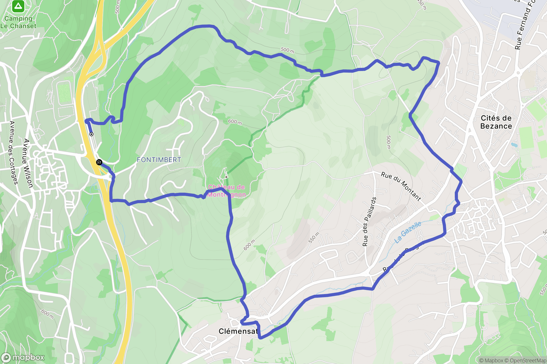 Ceyrat : carte du parcours de randonnée - France