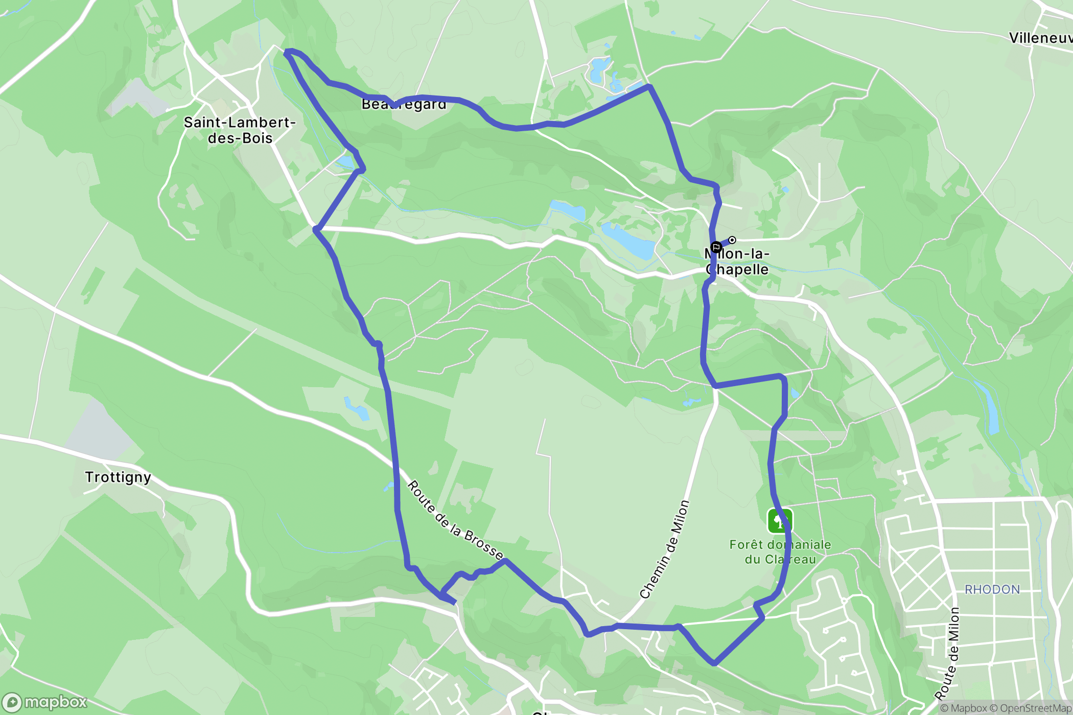 Milon-la-Chapelle : carte du parcours de randonnée - France