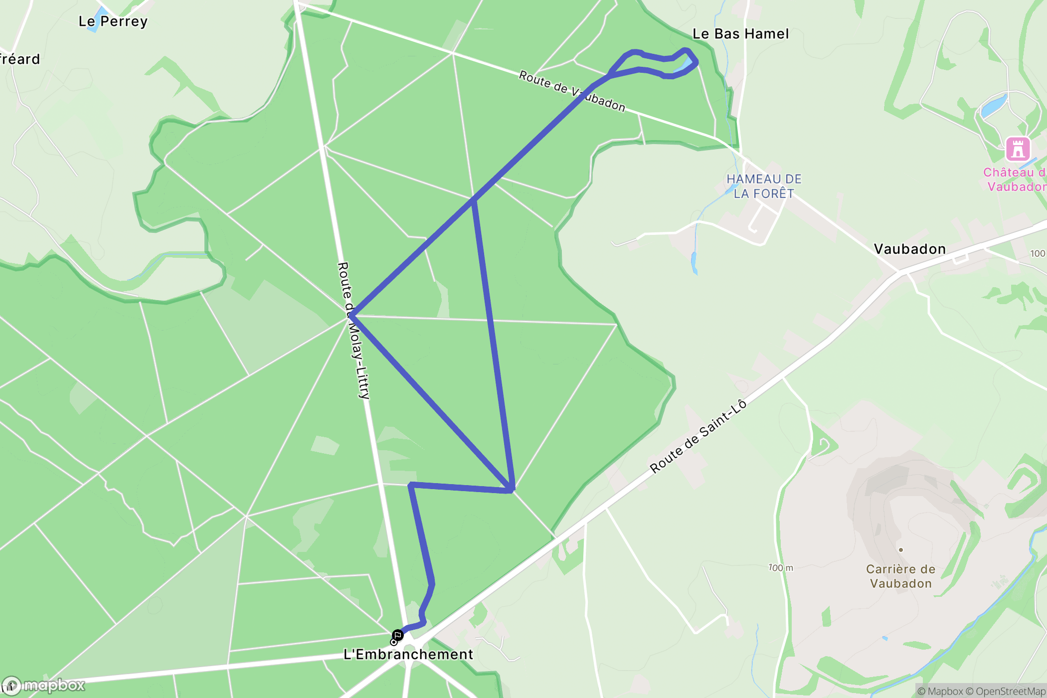 Montfiquet : carte du parcours de randonnée - France