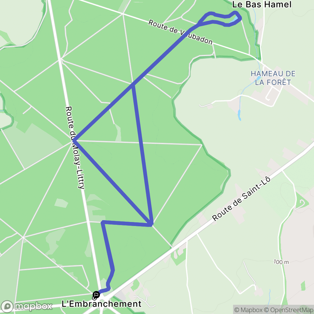 Montfiquet : carte du parcours de randonnée - France