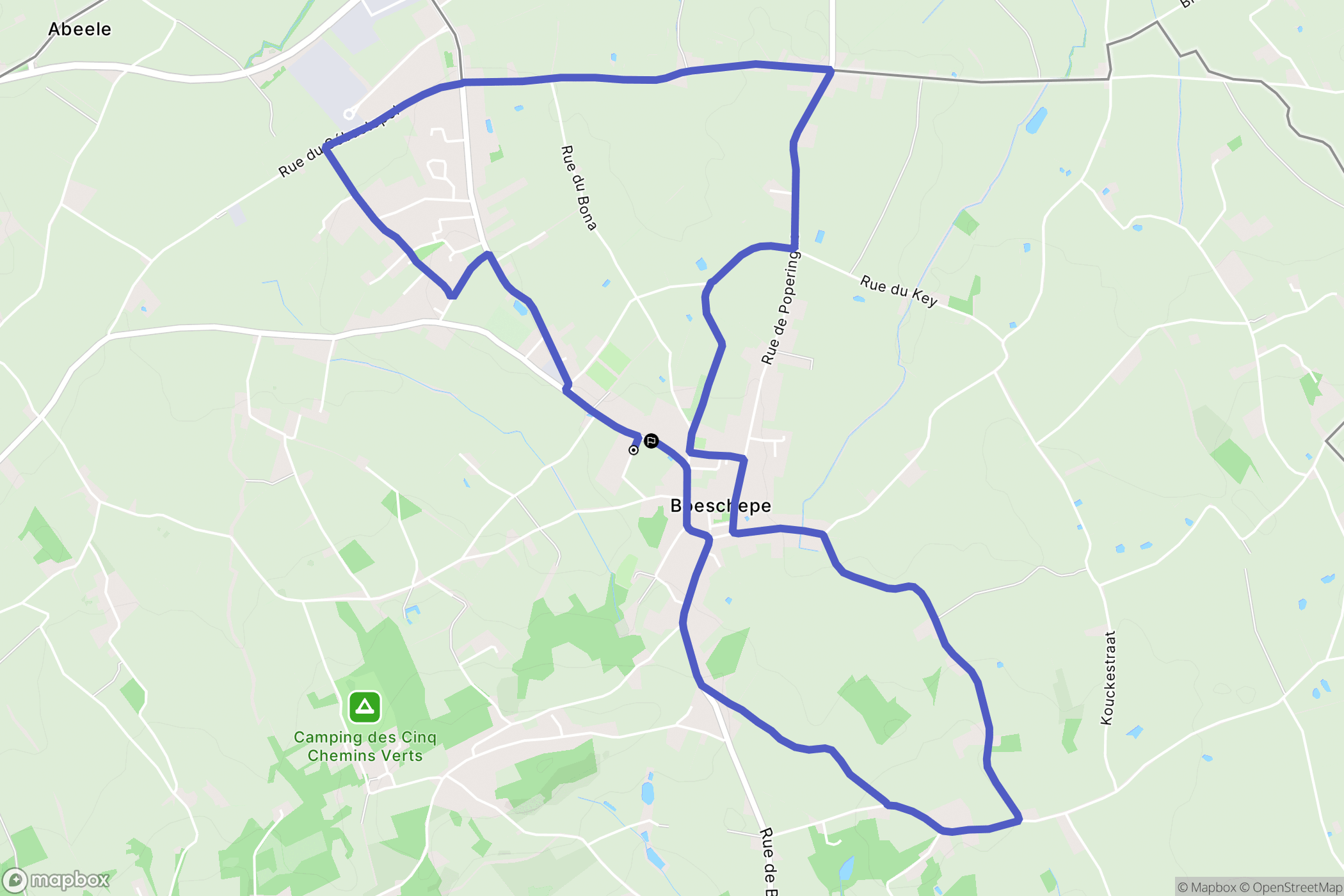 Boeschepe : carte du parcours de randonnée - France